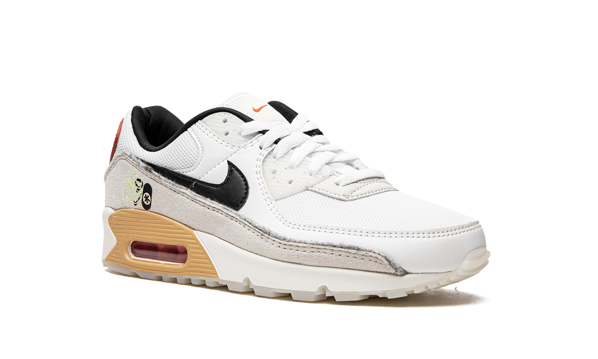 nike air max 90 se swoosh fiber white+DV3335-100+diagnol right view