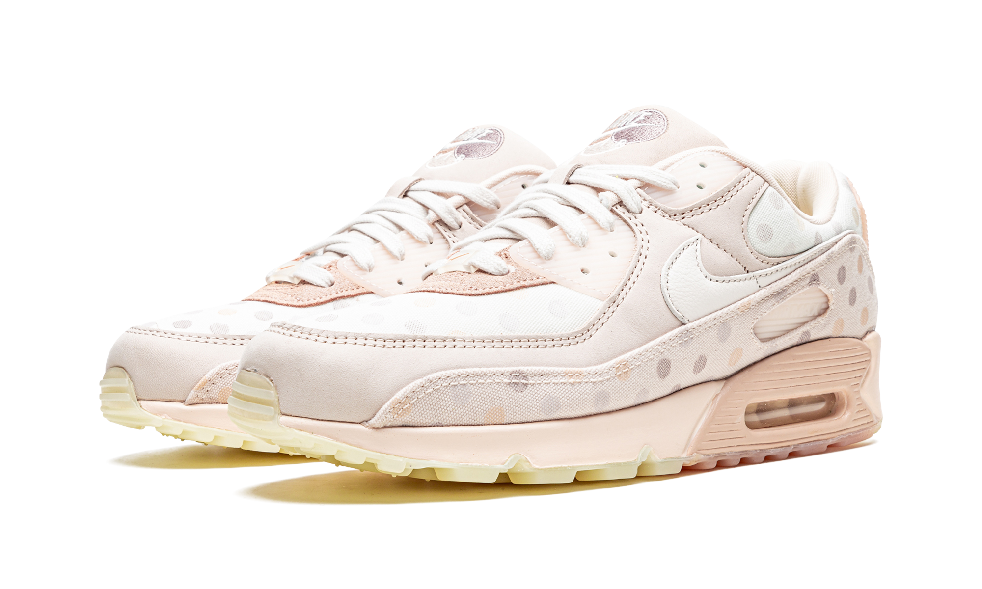nike air max 90 shimmer polka dot sand+CZ1929-200+diagnol left view