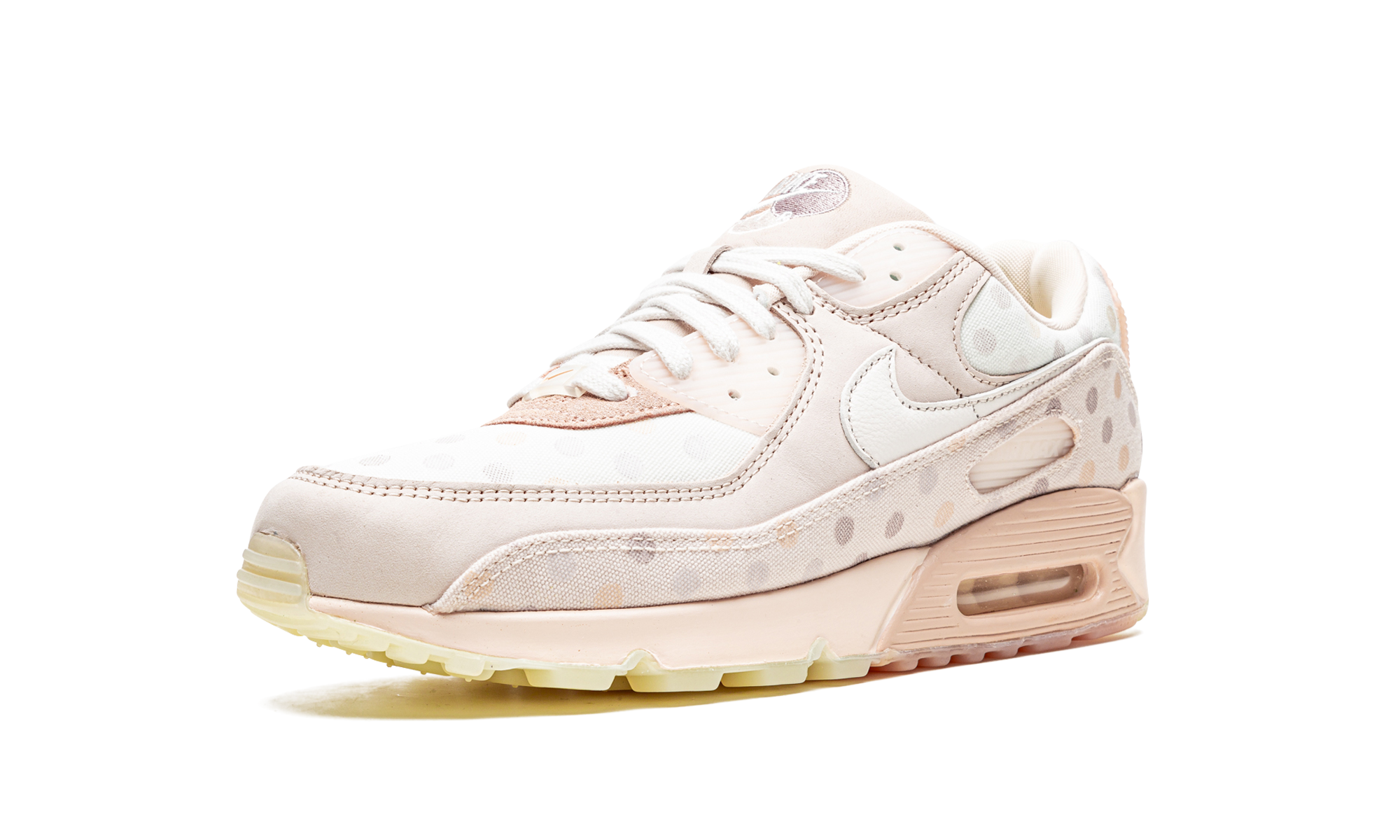 nike air max 90 shimmer polka dot sand+CZ1929-200+left diagnol single view
