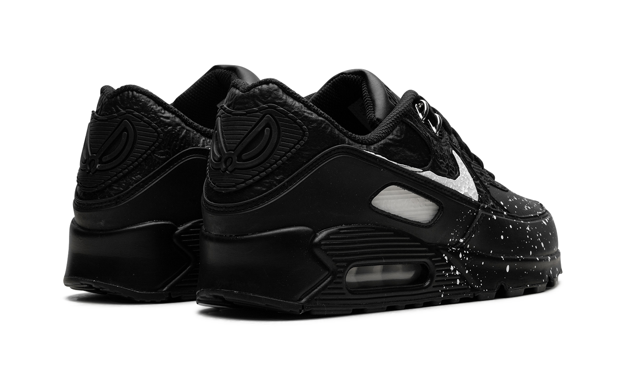 nike air max 90 slawn black+FD6492-001+diagnol right behind view