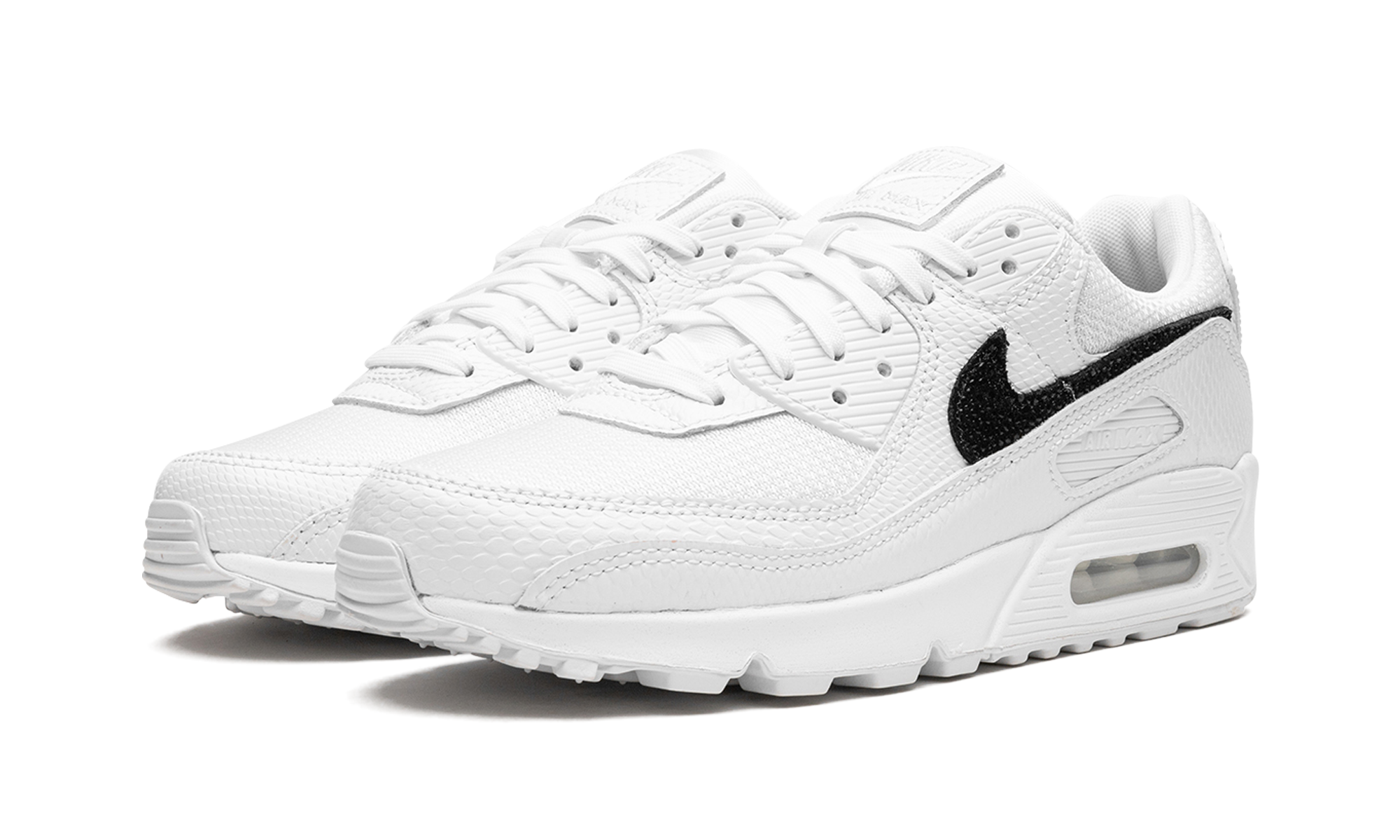 nike air max 90 snakeskin white black women s+DZ5212-100+diagnol left view