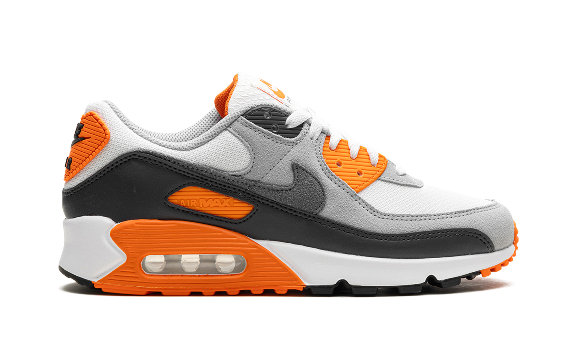 nike air max 90 summit white safety orange dark smoke grey smoke grey+DM0029-108+right view