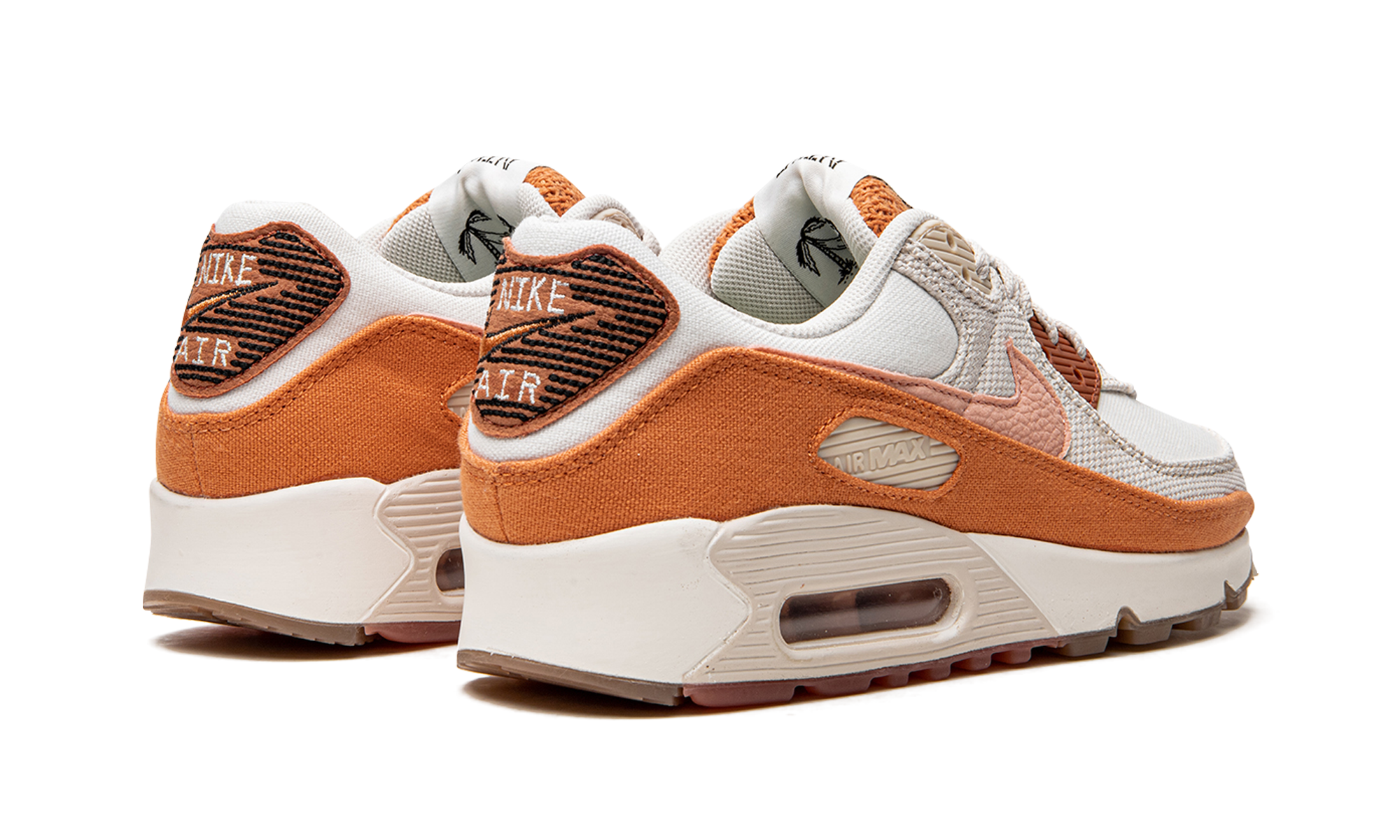 nike air max 90 sun club tan orange+DM0036-100+diagnol right behind view
