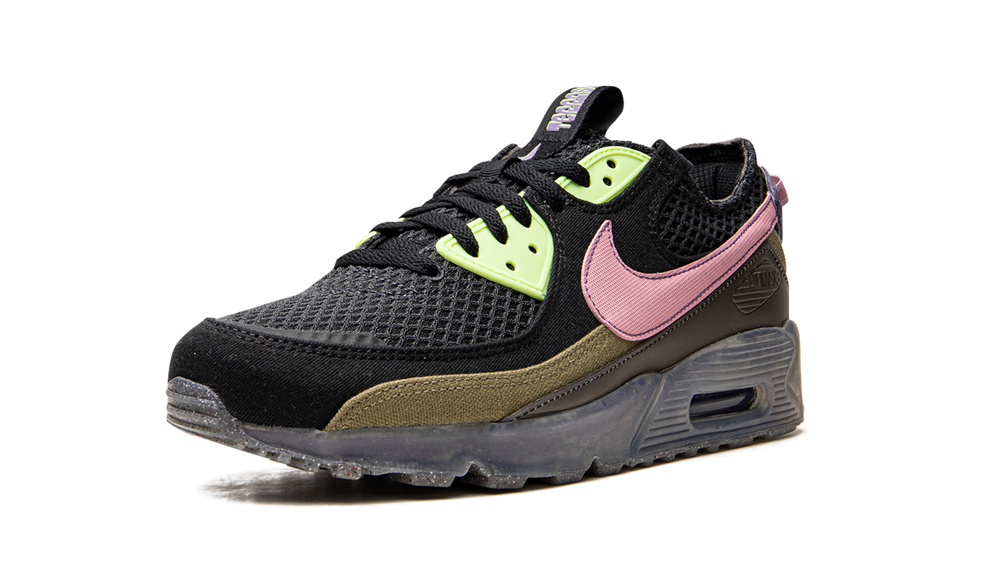 nike air max 90 terrascape black elemental pink+DM0033-003+left diagnol single view