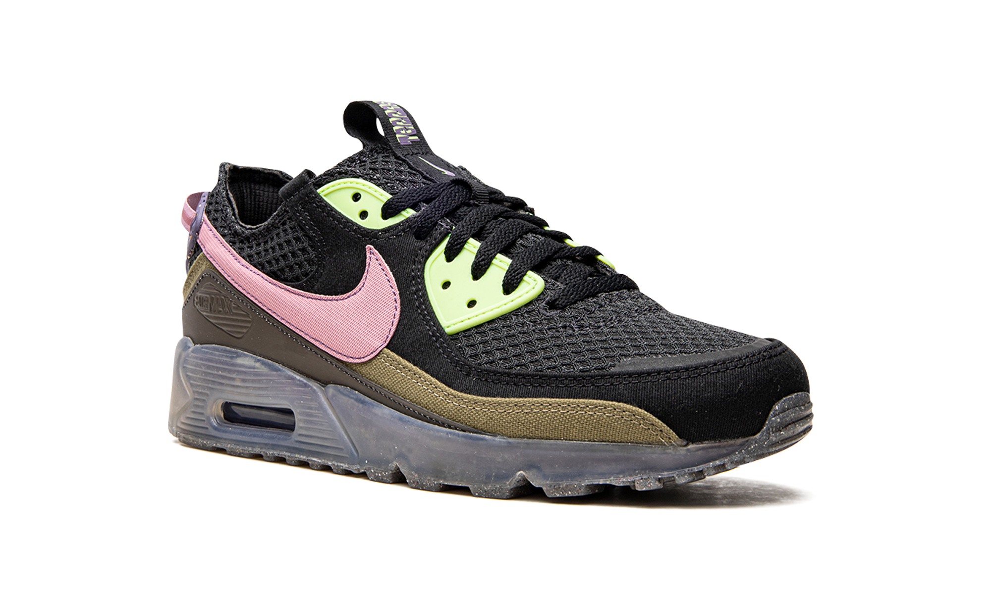 nike air max 90 terrascape black elemental pink+DM0033-003+diagnol right view