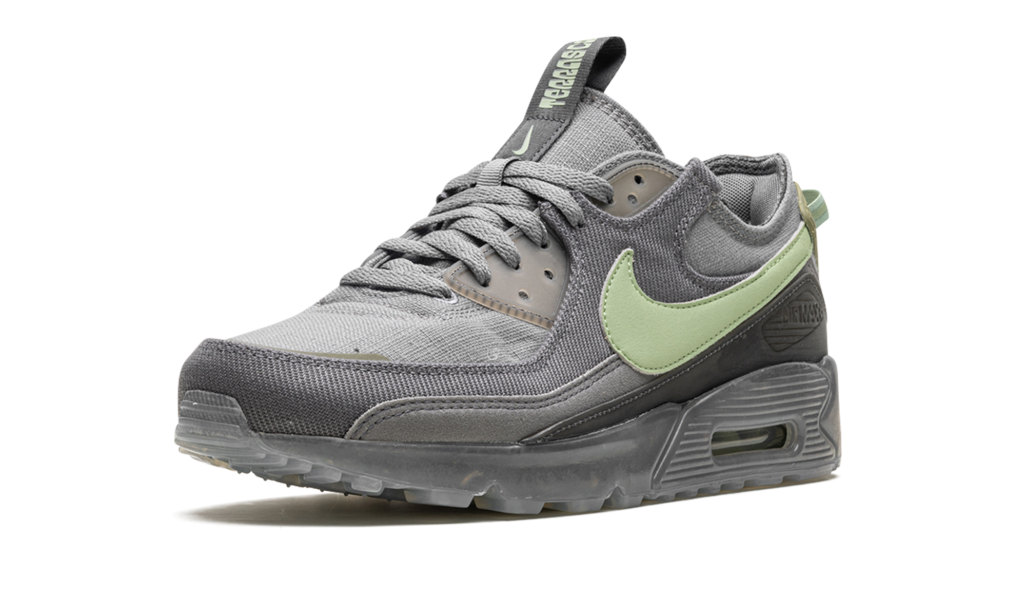 nike air max 90 terrascape cool grey honeydew+DV7413-014+left diagnol single view