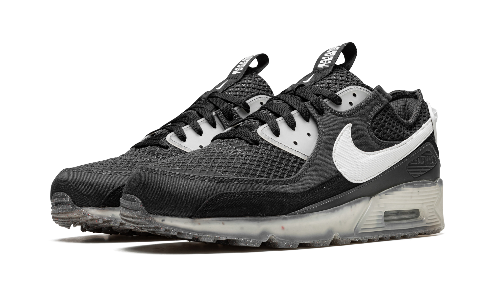 nike air max 90 terrascape crater foam black white+DM0033-002+diagnol left view