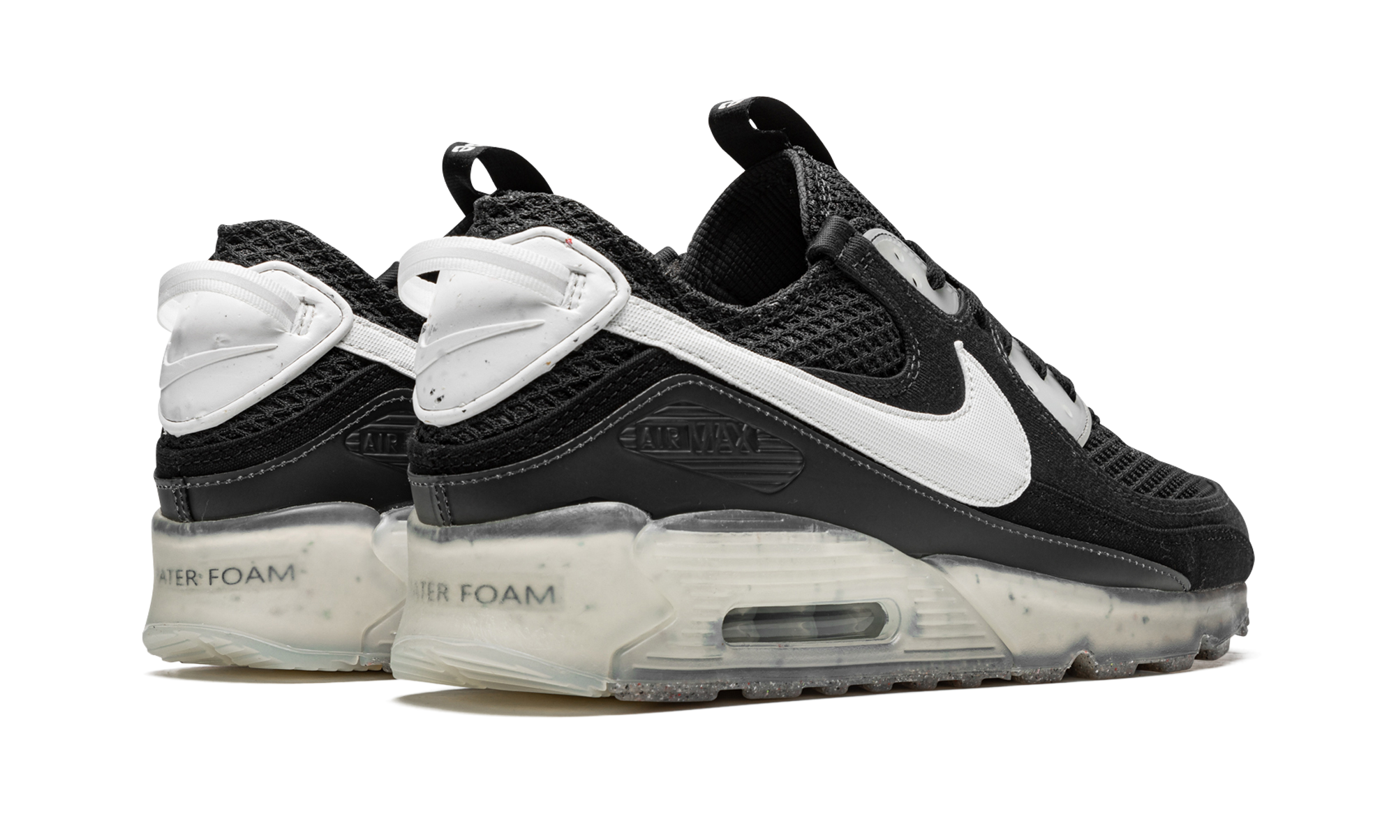 nike air max 90 terrascape crater foam black white+DM0033-002+diagnol right behind view