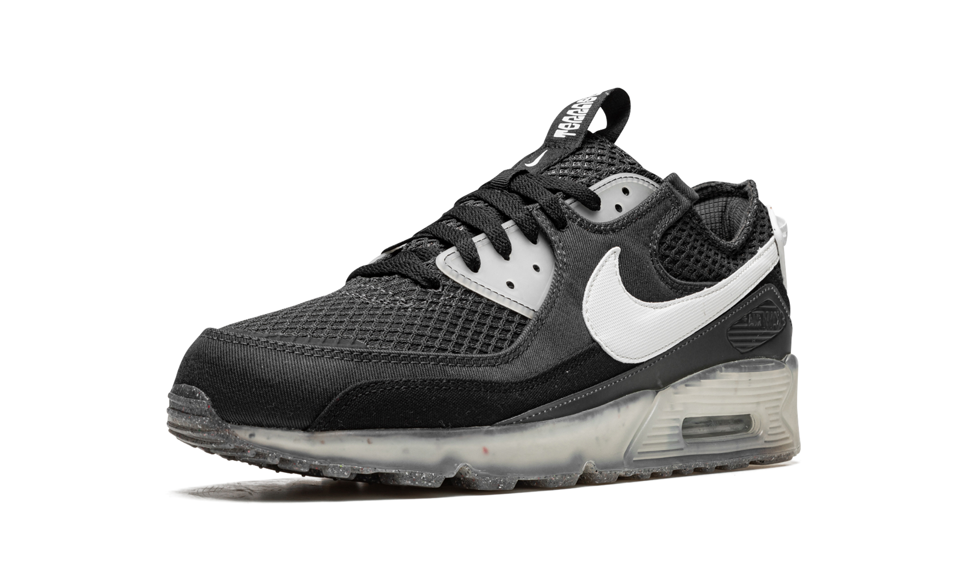 nike air max 90 terrascape crater foam black white+DM0033-002+left diagnol single view