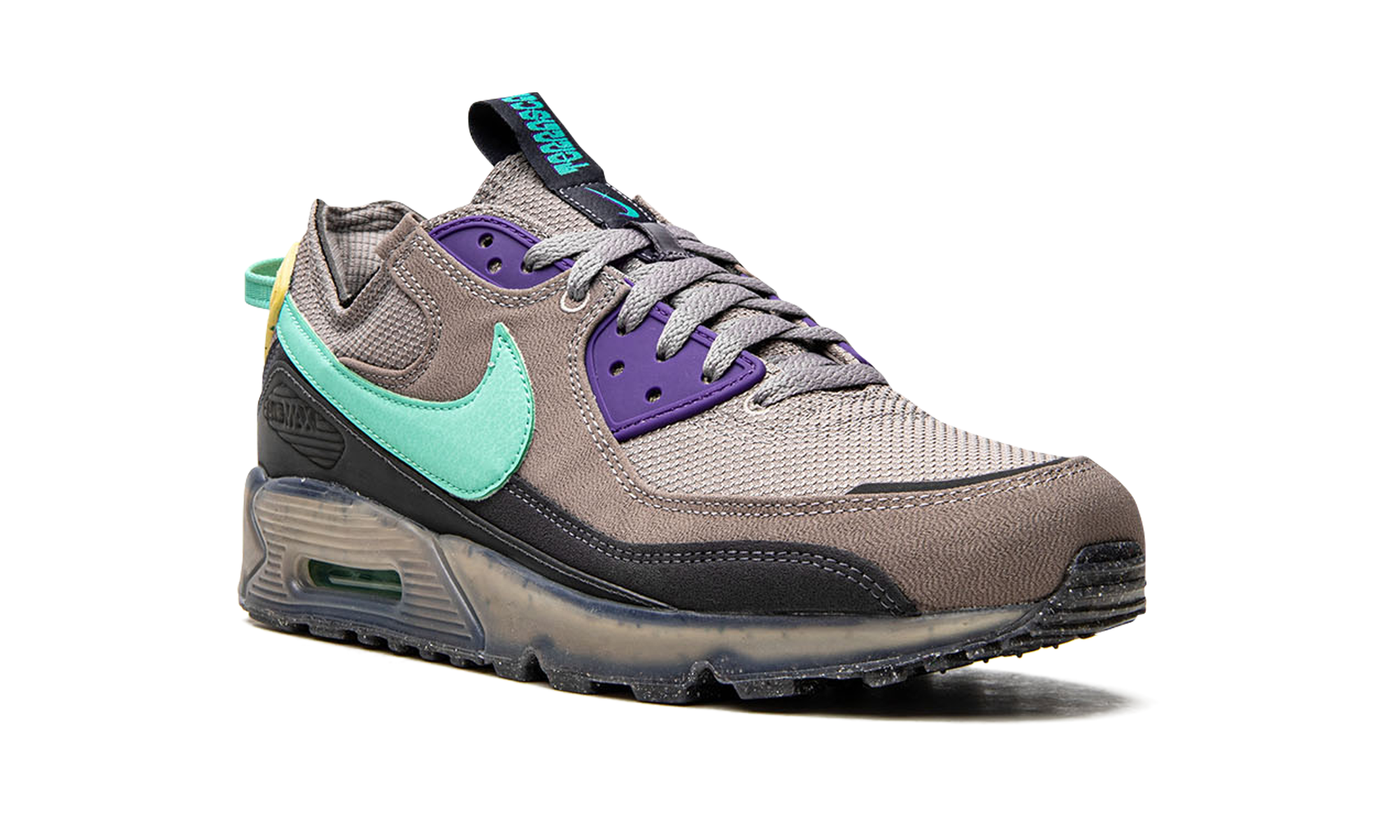 nike air max 90 terrascape moon fossil light menta+DQ3987-001+diagnol right view