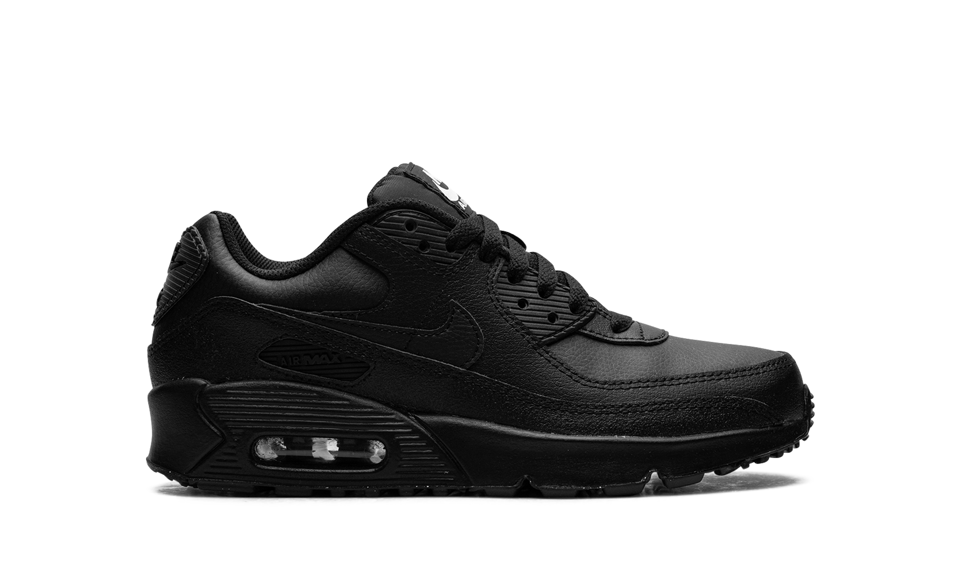 nike air max 90 triple black 2024 gs+HF6358-001+right view