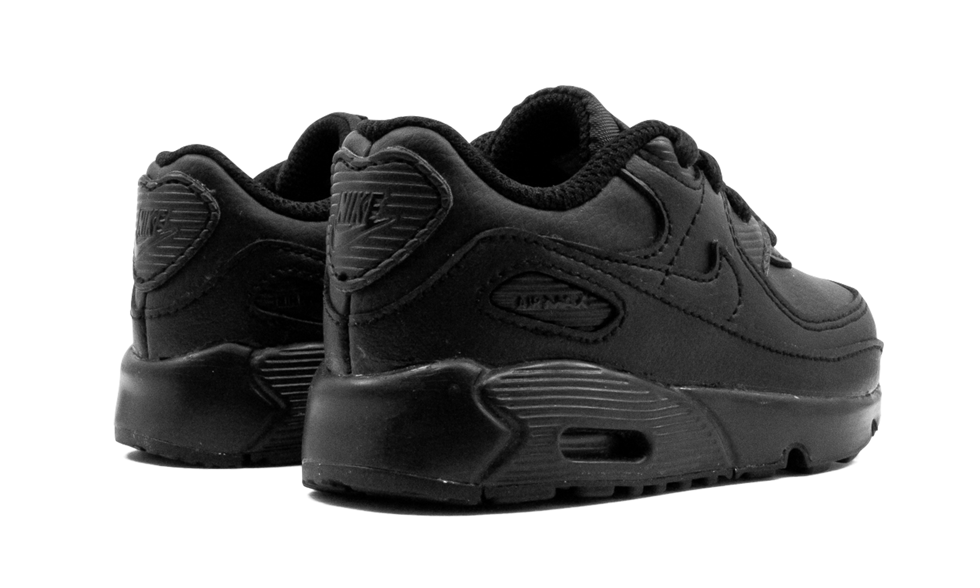 nike air max 90 triple black td+CD6868-001+diagnol right behind view