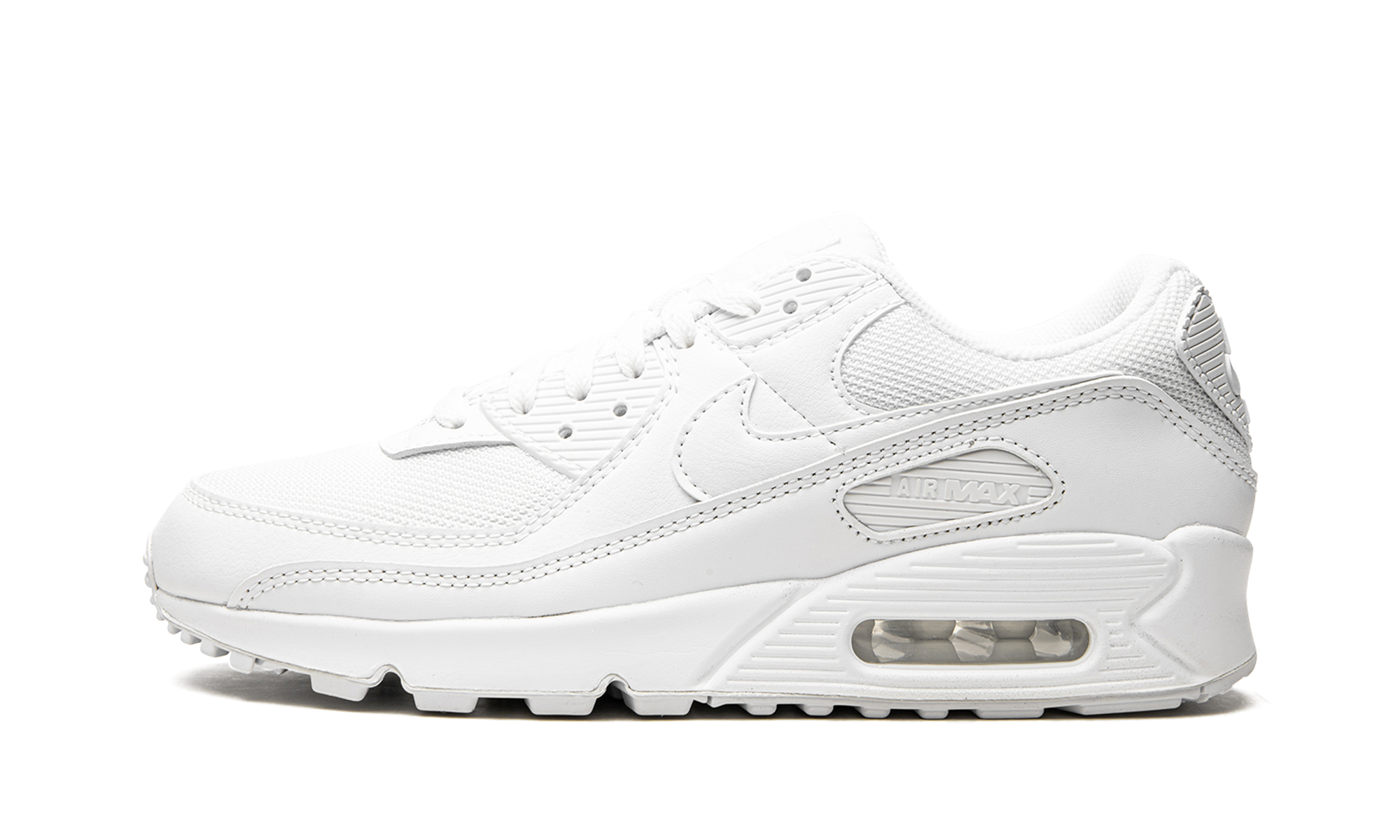 nike air max 90 triple white women s+CQ2560-100+diagnol right view 1