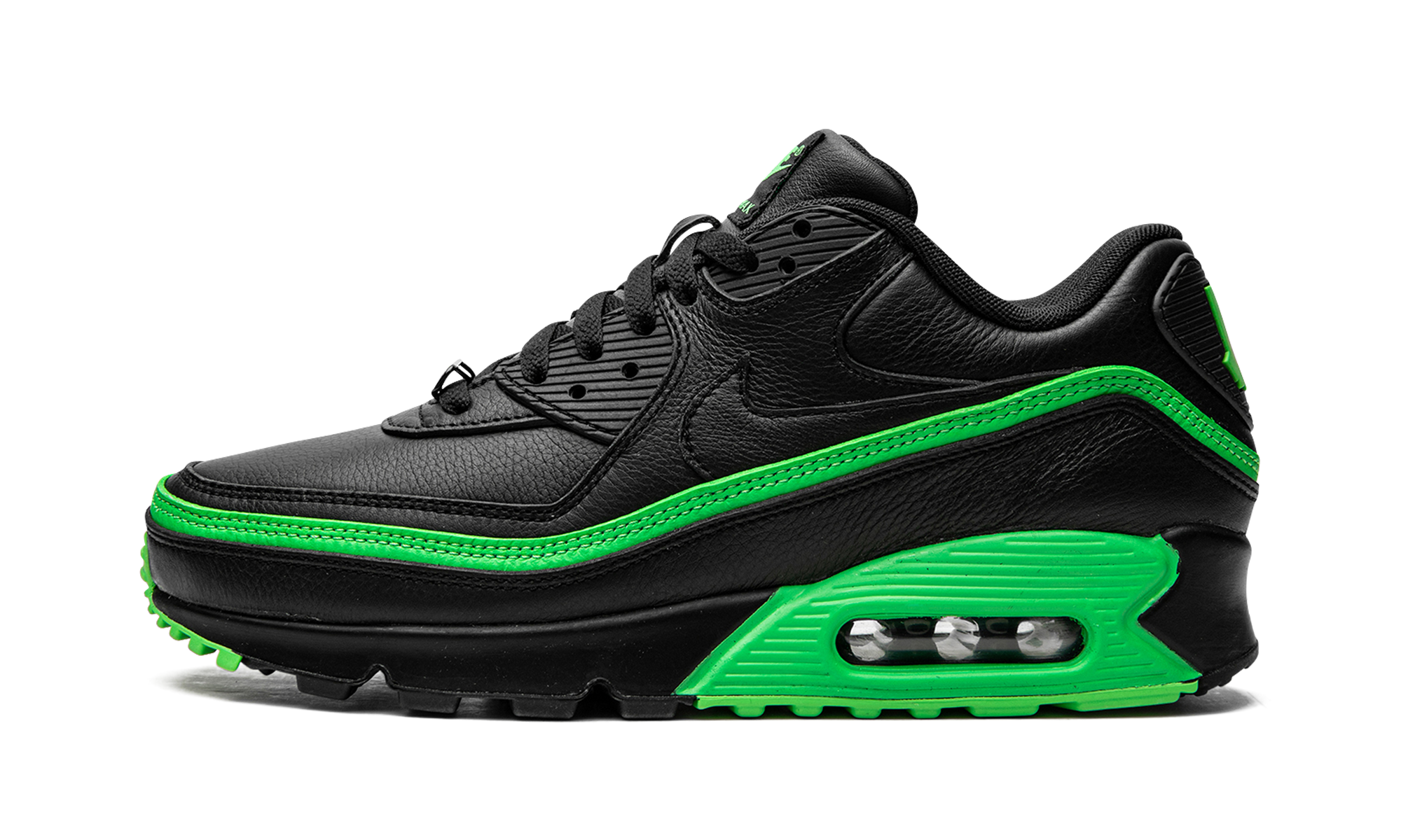 nike air max 90 undefeated black green+CJ7197-004+diagnol right view 1