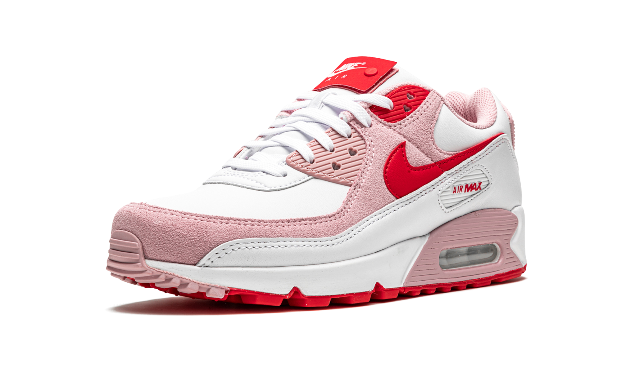 nike air max 90 valentine s day 2021 women s+DD8029-100+left diagnol single view