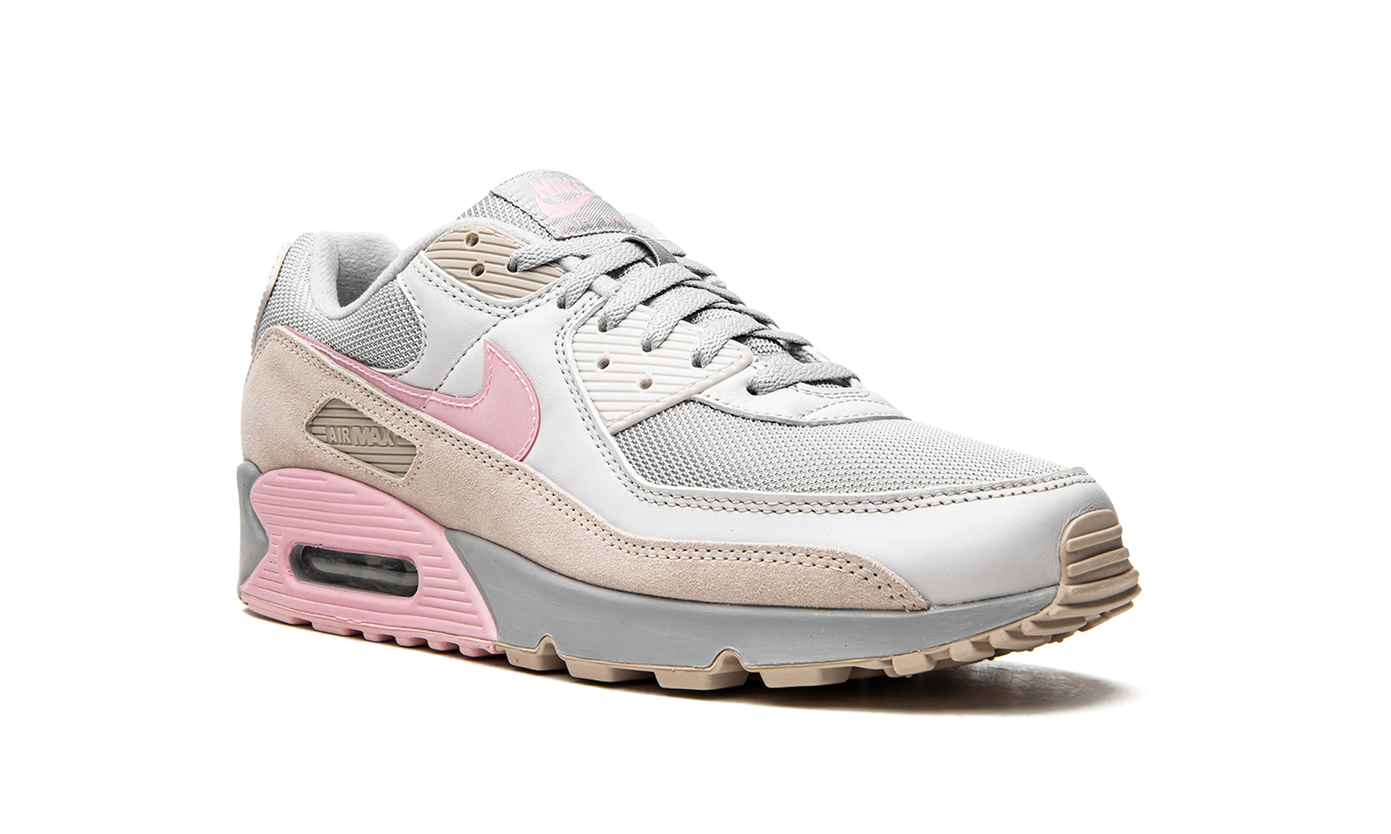 nike air max 90 vast grey pink+CW7483-001+diagnol right view