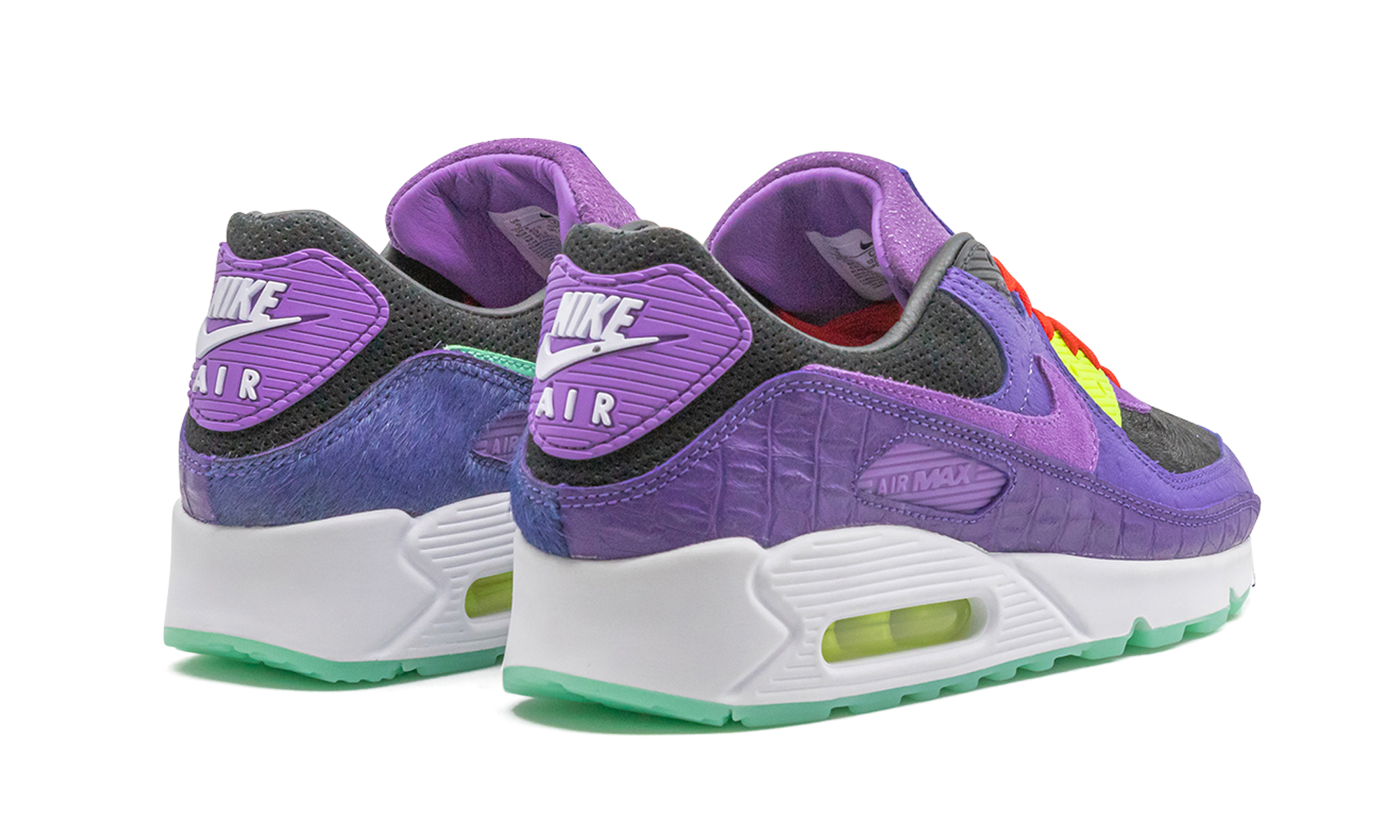 nike air max 90 violet blend+CZ5588-001+diagnol right behind view