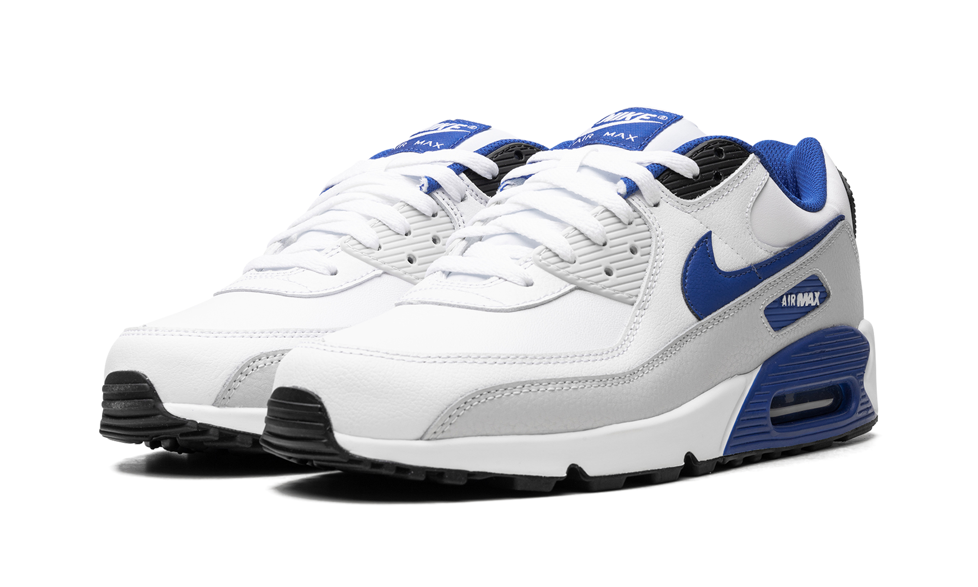 nike air max 90 white game royal photon dust+FN6843-100+diagnol left view