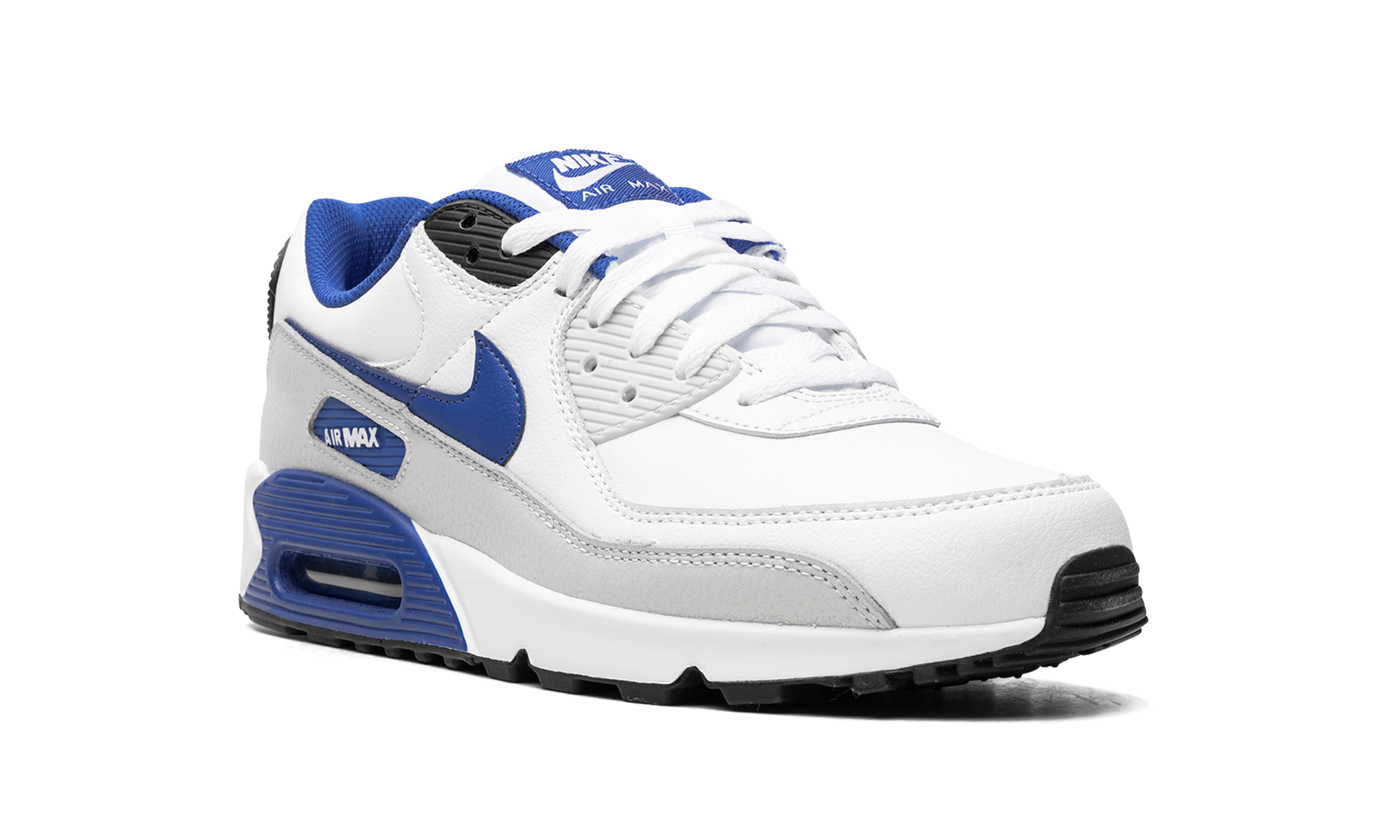 nike air max 90 white game royal photon dust+FN6843-100+diagnol right view