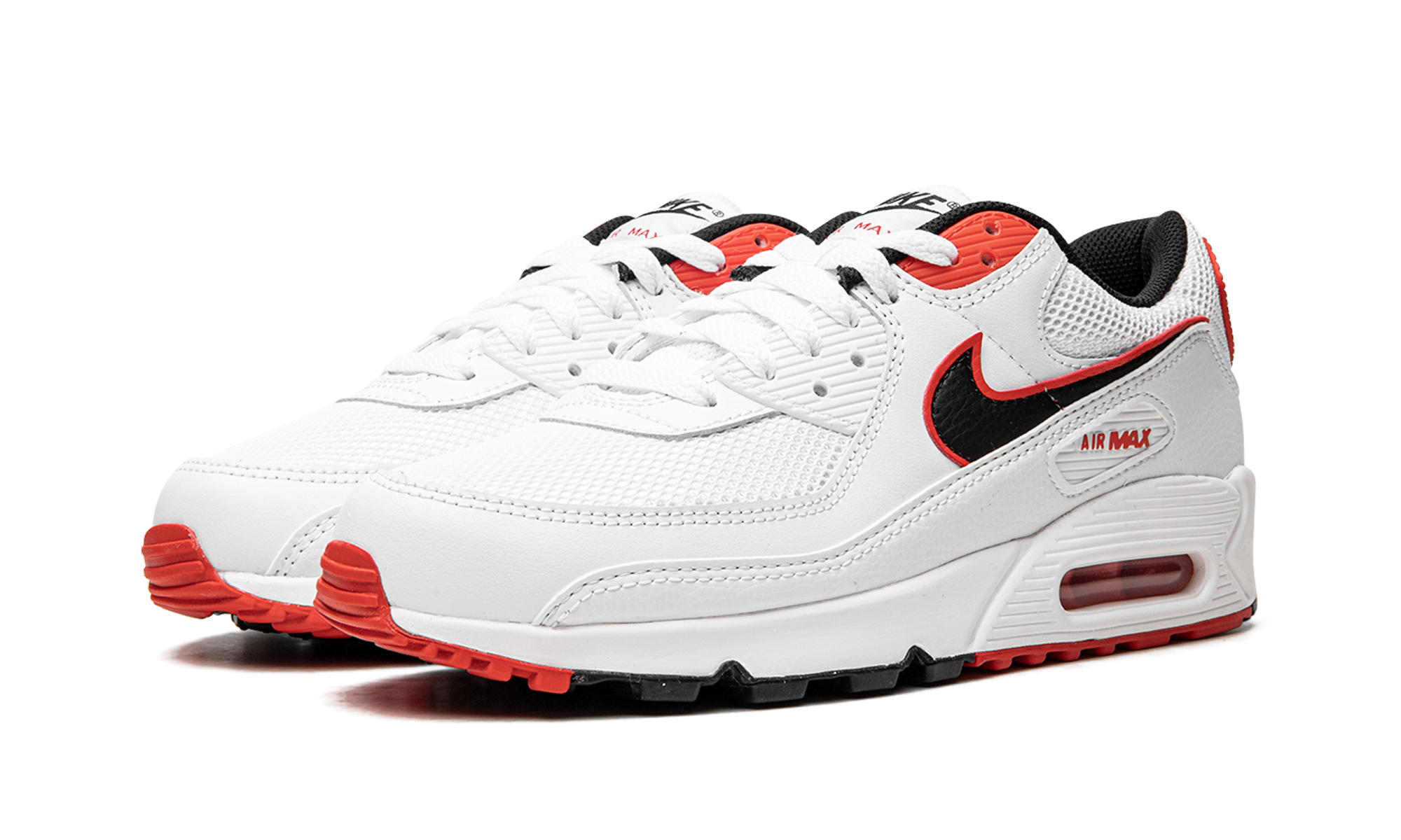 nike air max 90 white max orange+DO8903-100+diagnol left view