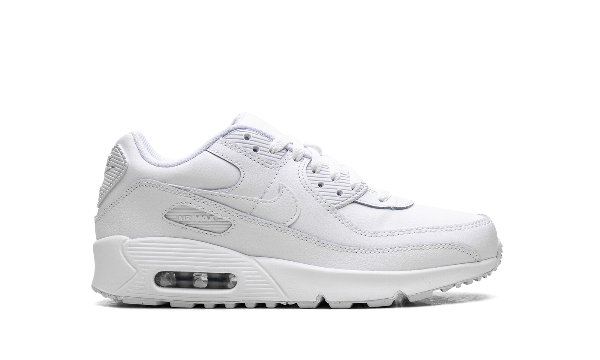 nike air max 90 white metallic silver gs+HF6358-102+right view