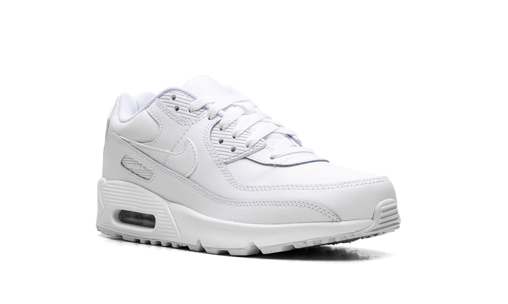 nike air max 90 white metallic silver gs+HF6358-102+diagnol right view