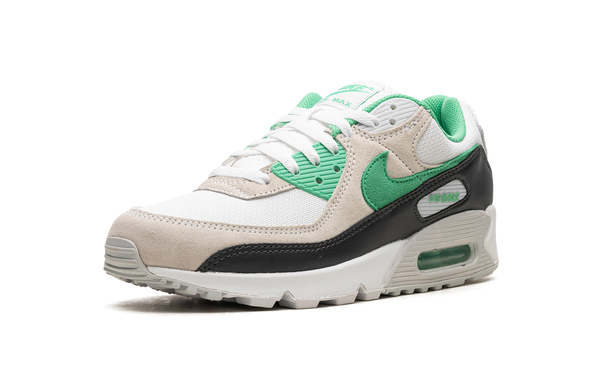 nike air max 90 white spring green+DM0029-104+left diagnol single view