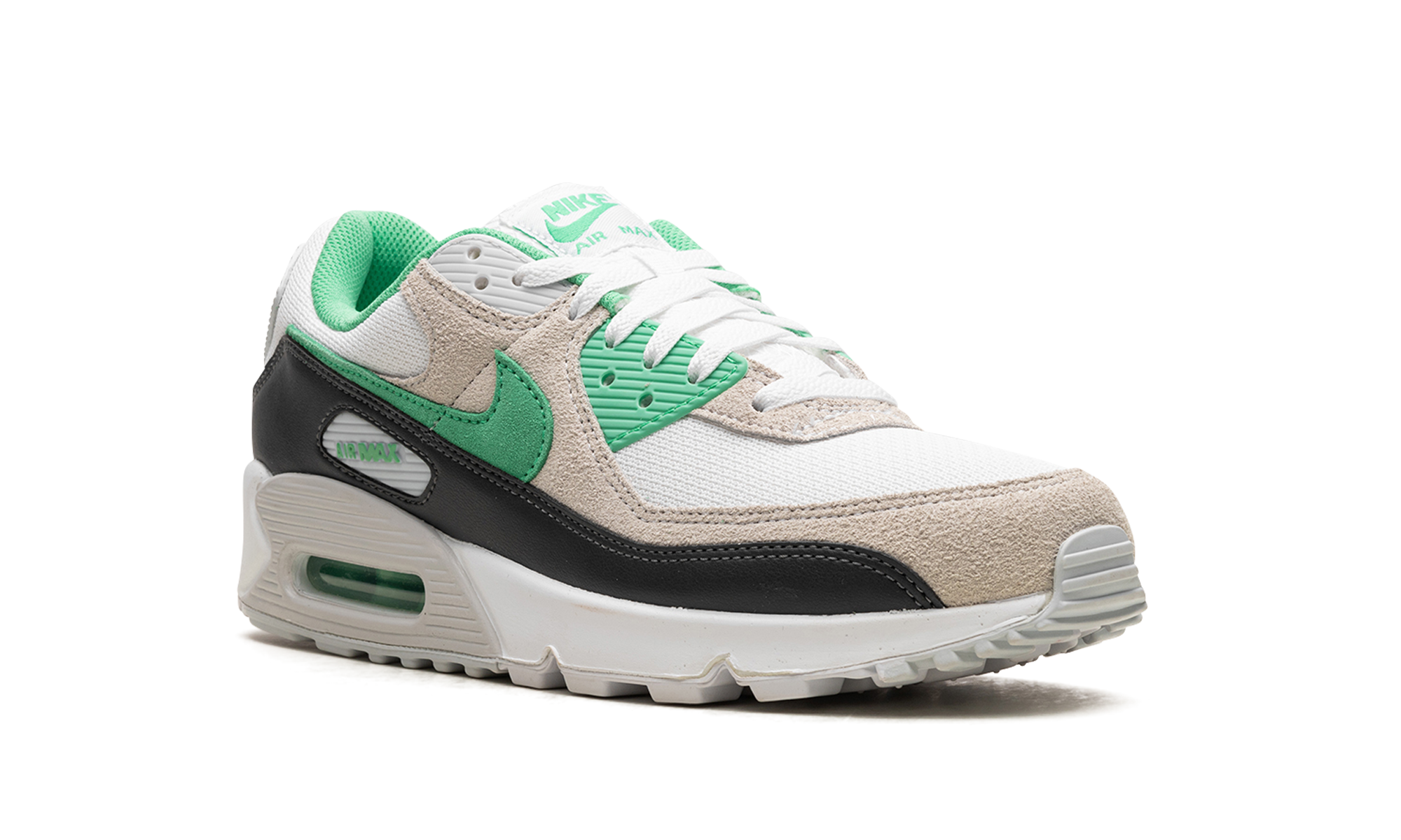 nike air max 90 white spring green+DM0029-104+diagnol right view