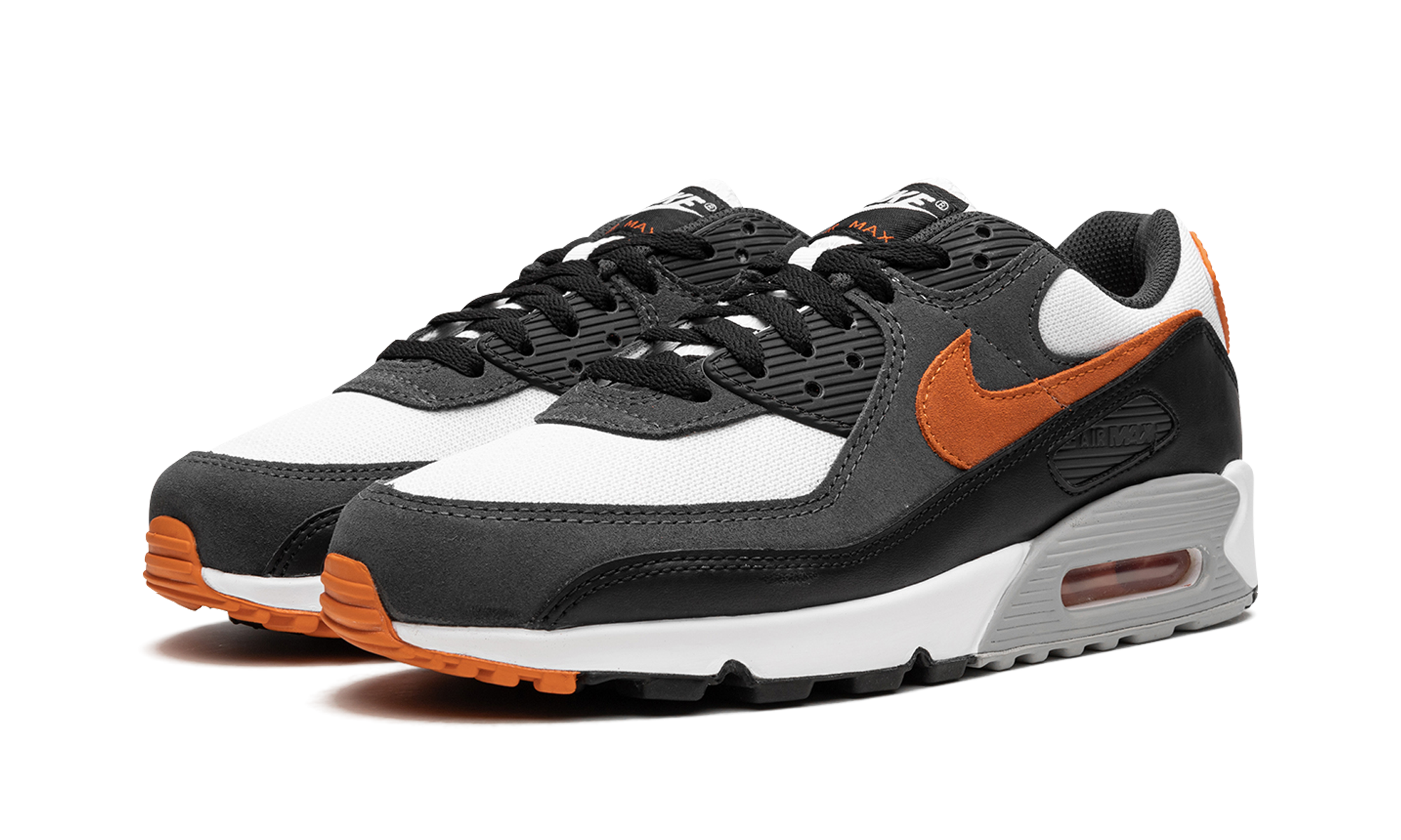 nike air max 90 white starfish black+DM0029-101+diagnol left view
