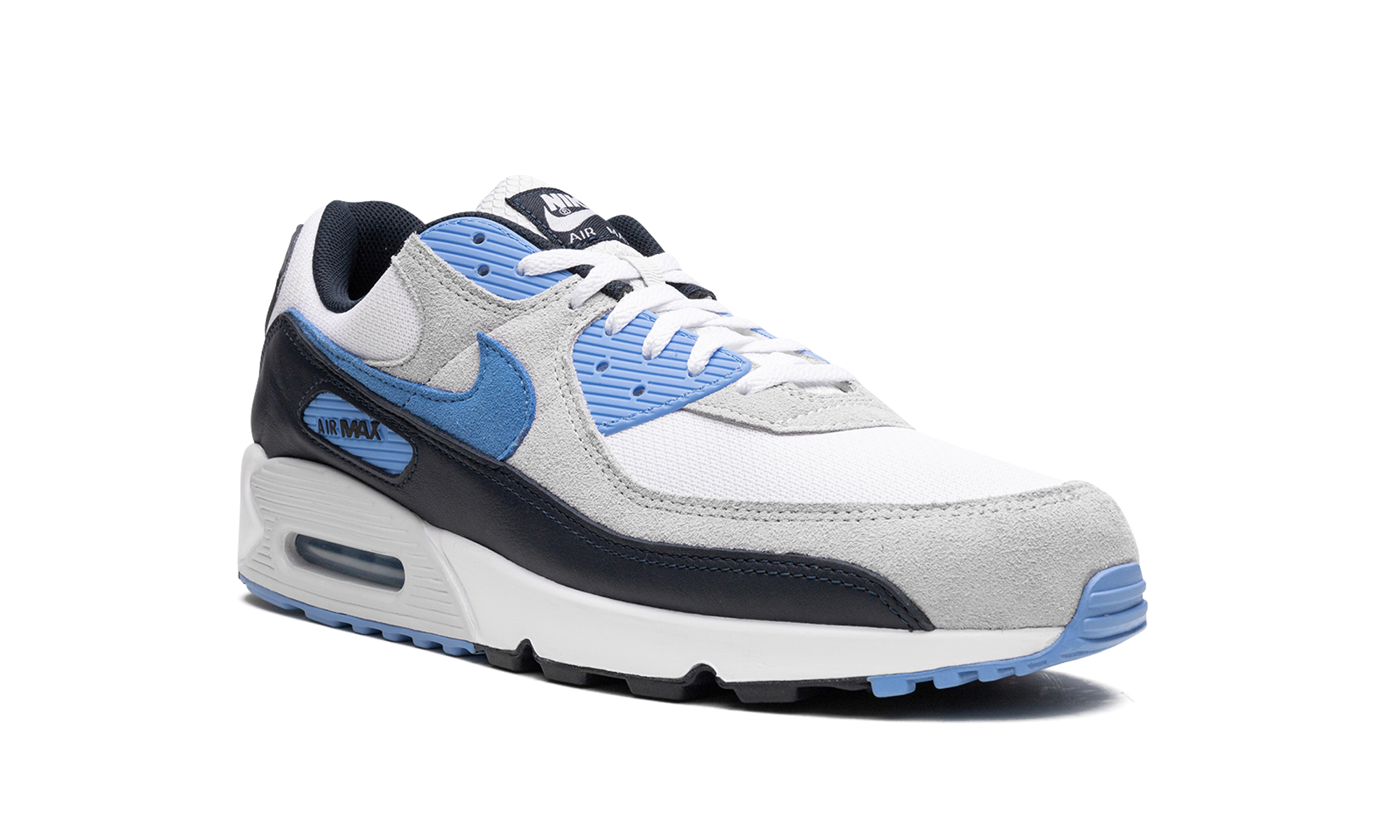 nike air max 90 white university blue+DQ4071-101+diagnol right view