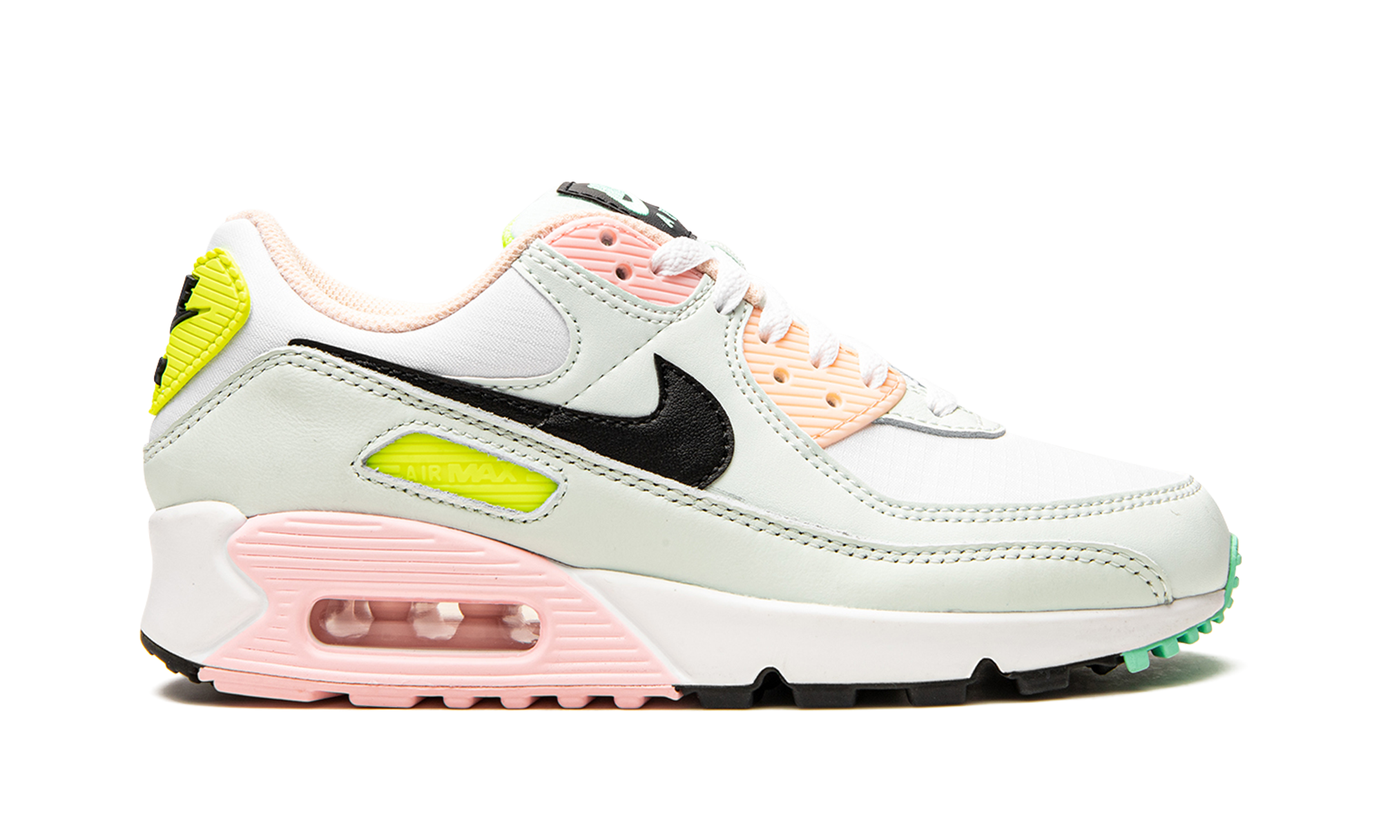 nike air max 90 white volt green glow women s+CZ1617-100+right view