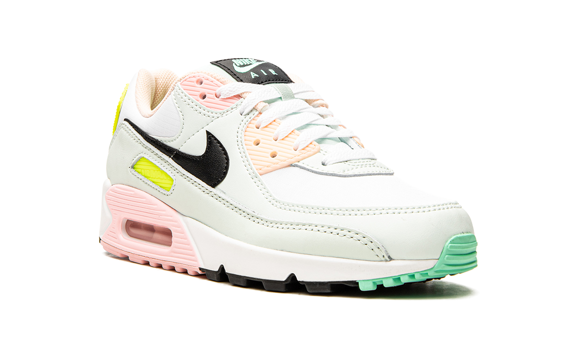 nike air max 90 white volt green glow women s+CZ1617-100+diagnol right view