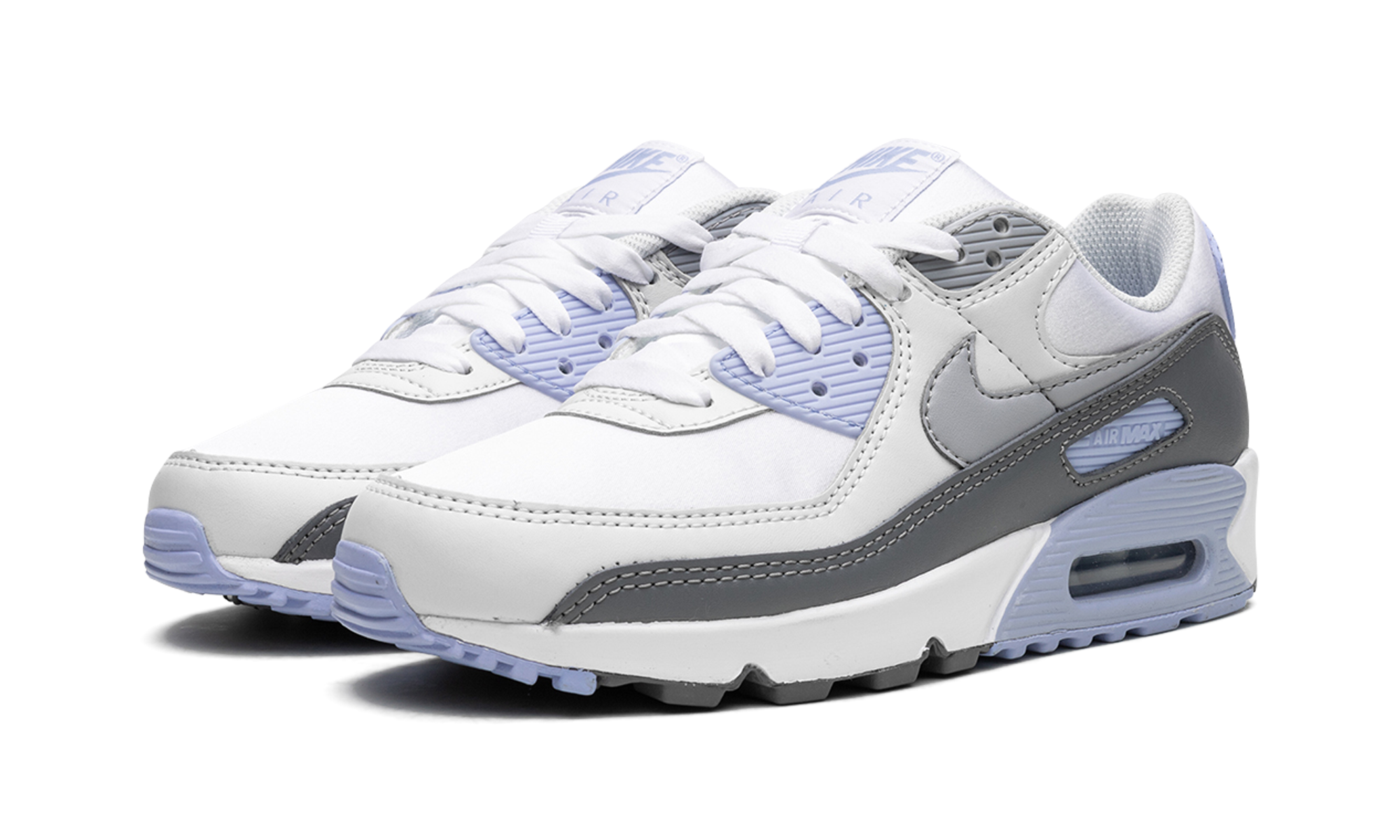nike air max 90 white wolf gray photon dust women s+FB8570-100+diagnol left view