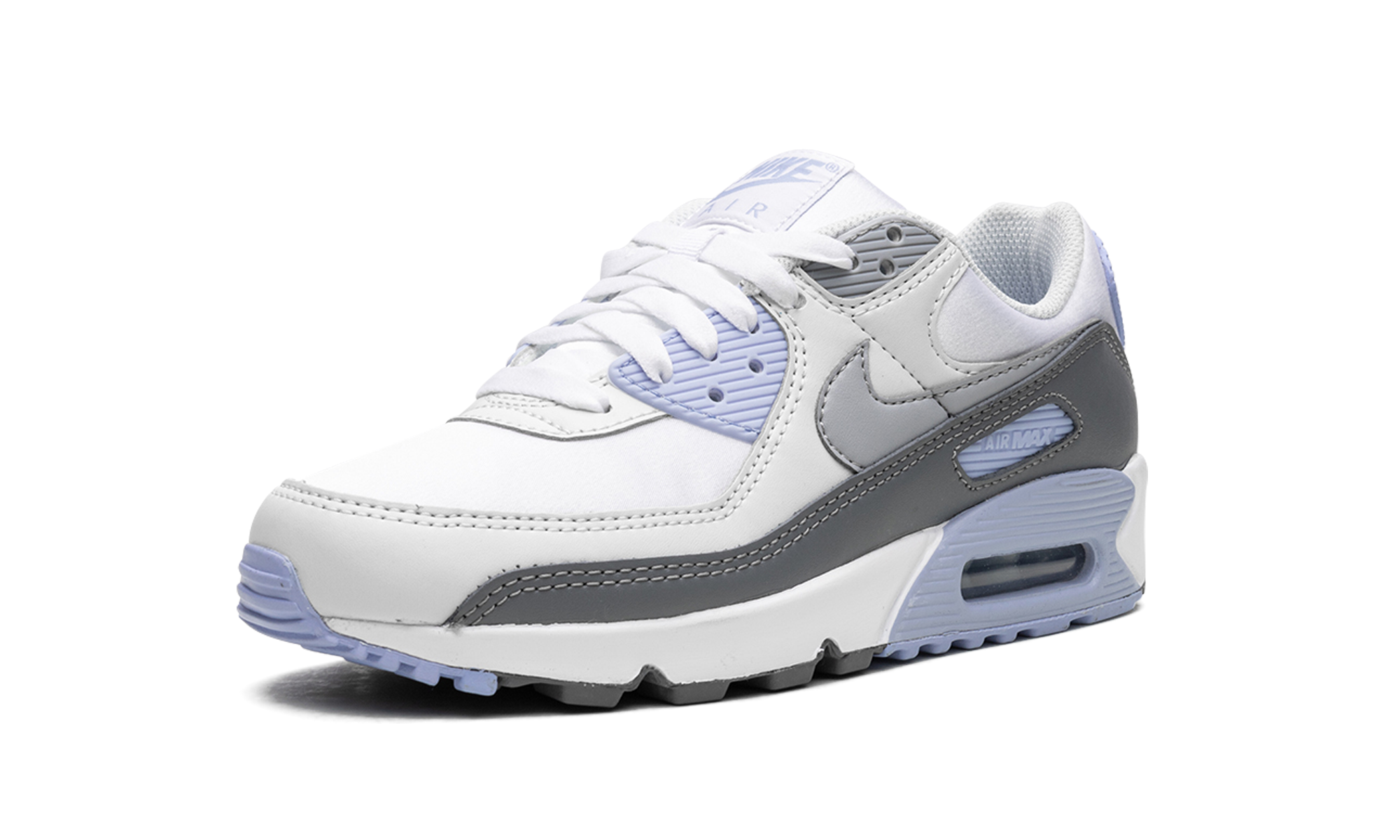 nike air max 90 white wolf gray photon dust women s+FB8570-100+left diagnol single view