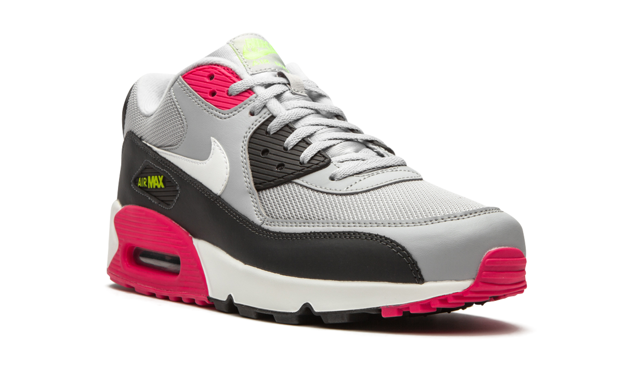 nike air max 90 wolf grey rush pink+AJ1285-020+diagnol right view