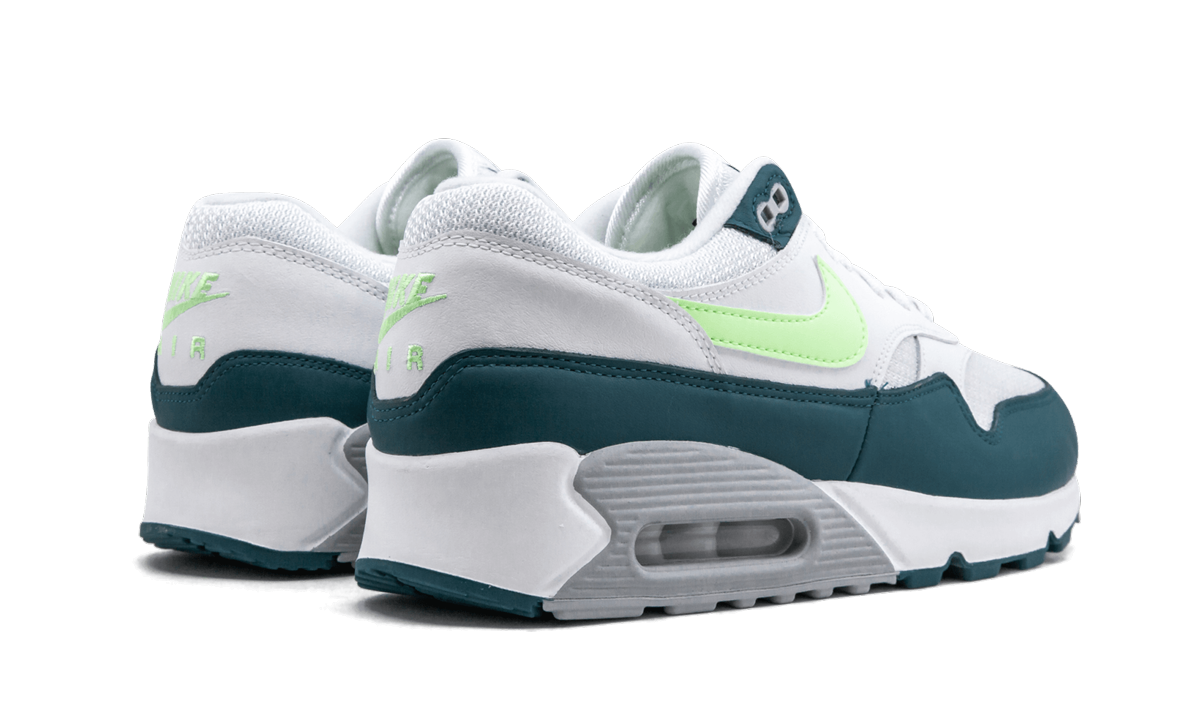 nike air max 90 1 spruce lime+AJ7695-103+diagnol right behind view