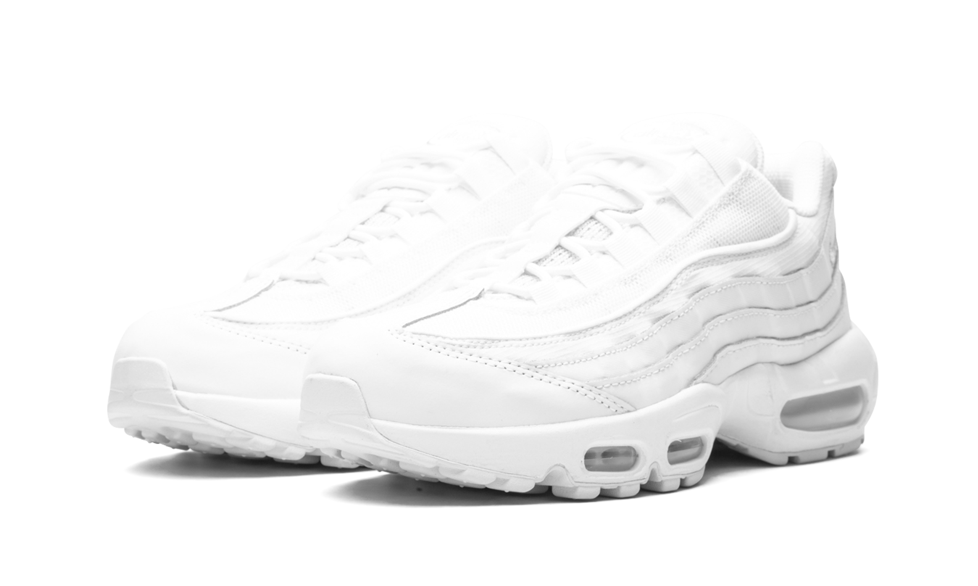 nike air max 95 essential white grey fog+CT1268-100+diagnol left view