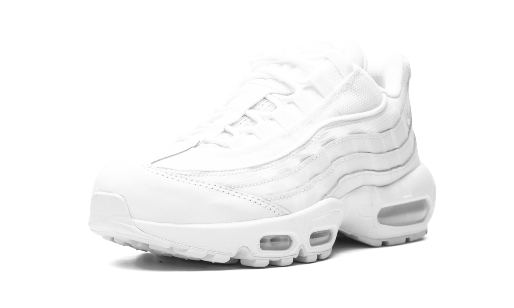 nike air max 95 essential white grey fog+CT1268-100+left diagnol single view