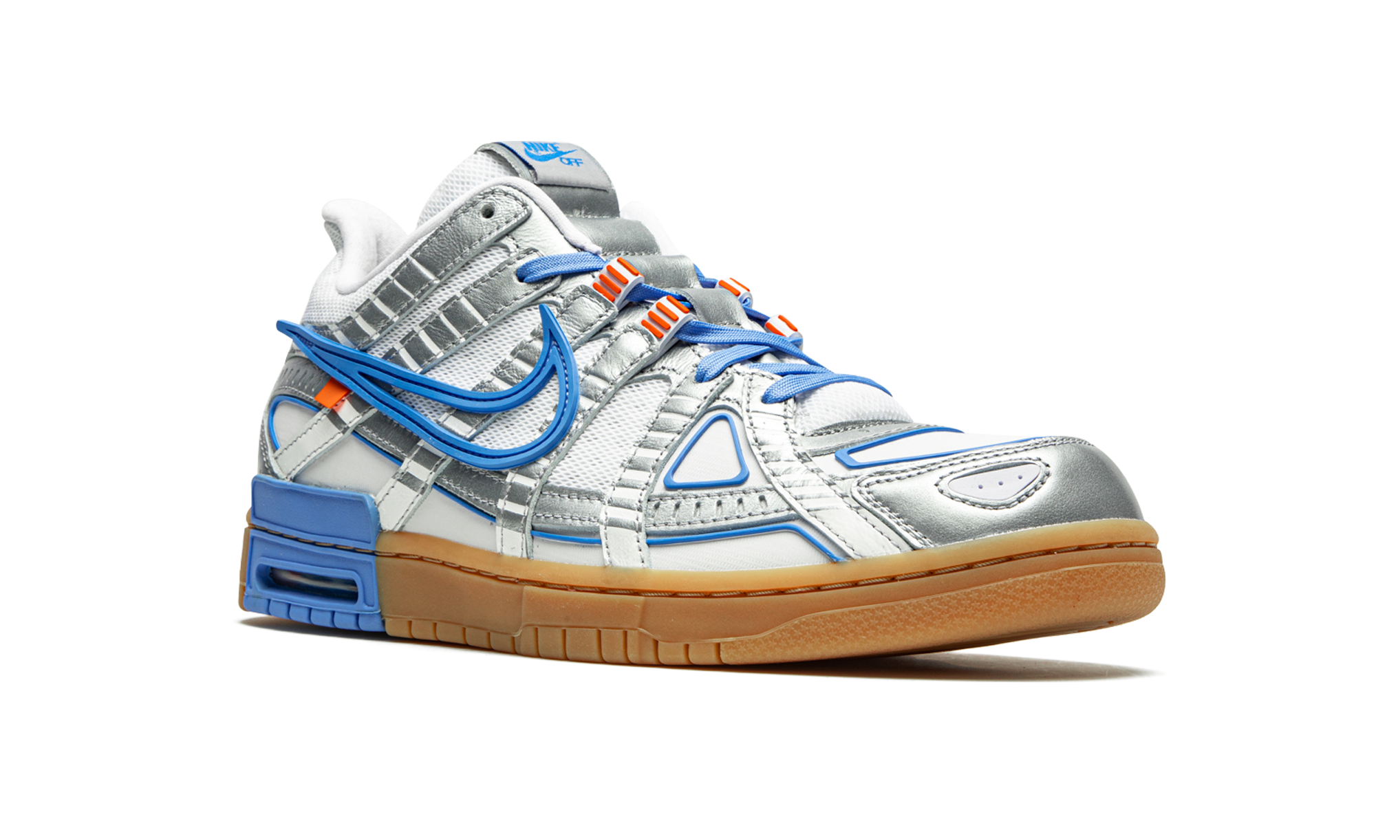 nike air rubber dunk off white unc+CU6015-100+diagnol right view