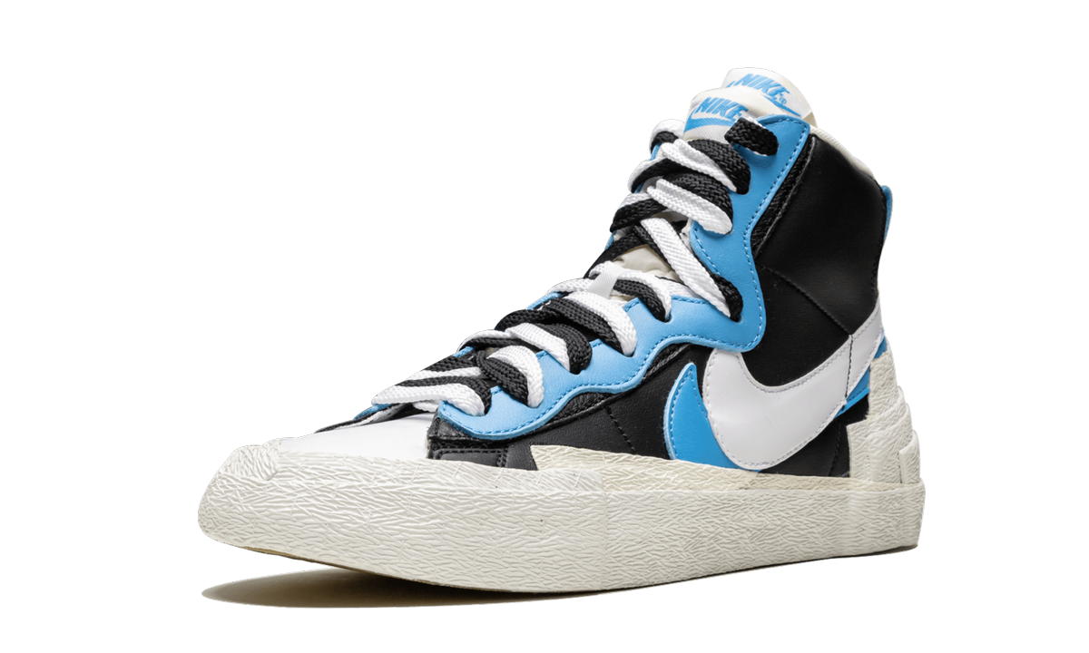 nike blazer mid sacai white black legend blue+BV0072-001+left diagnol single view