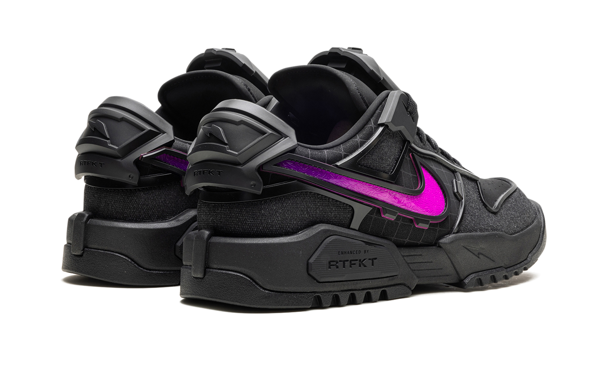 nike dunk genesis low rtfkt void edition of 11394+HM4465-001+diagnol right behind view