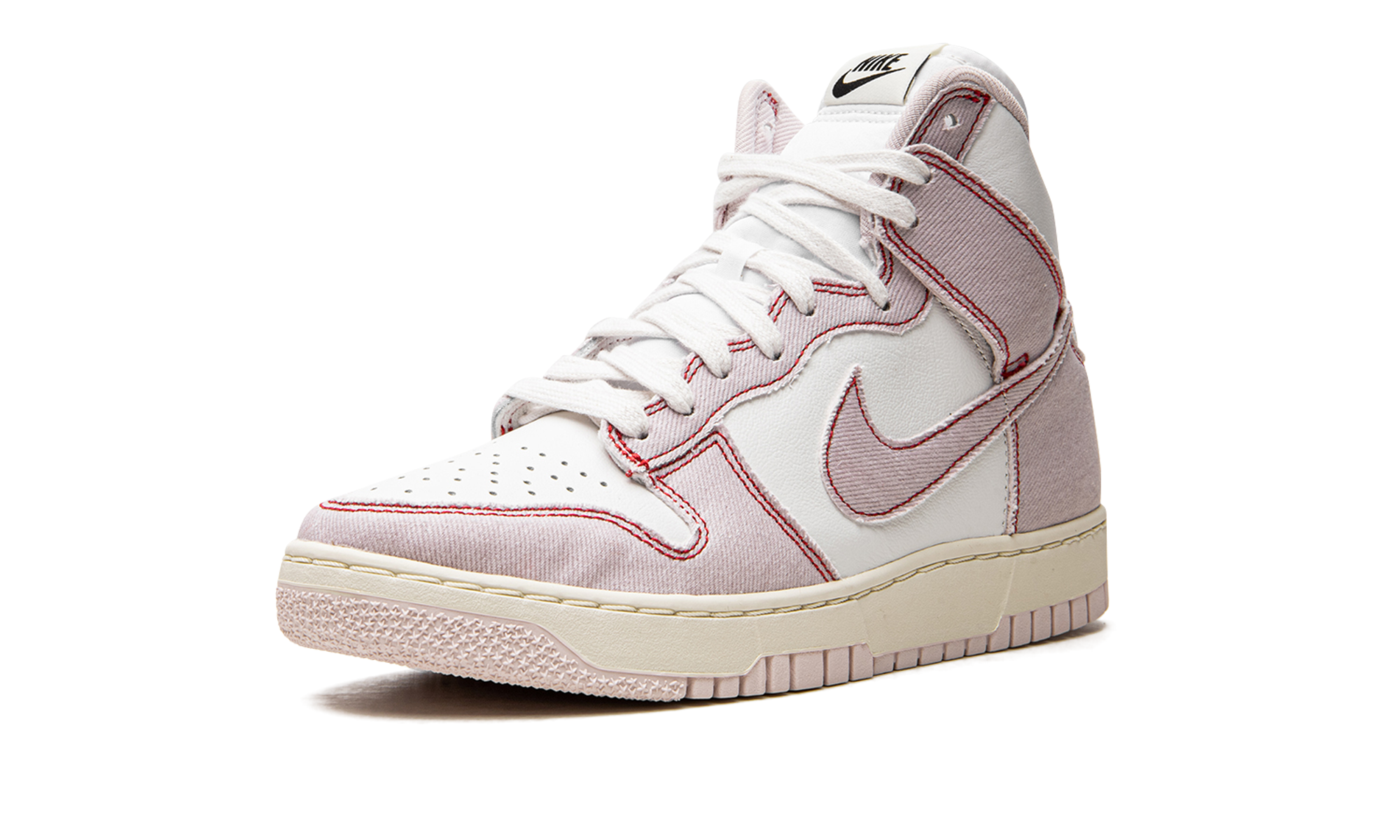 nike dunk high 1985 barely rose denim+DQ8799-100+left diagnol single view