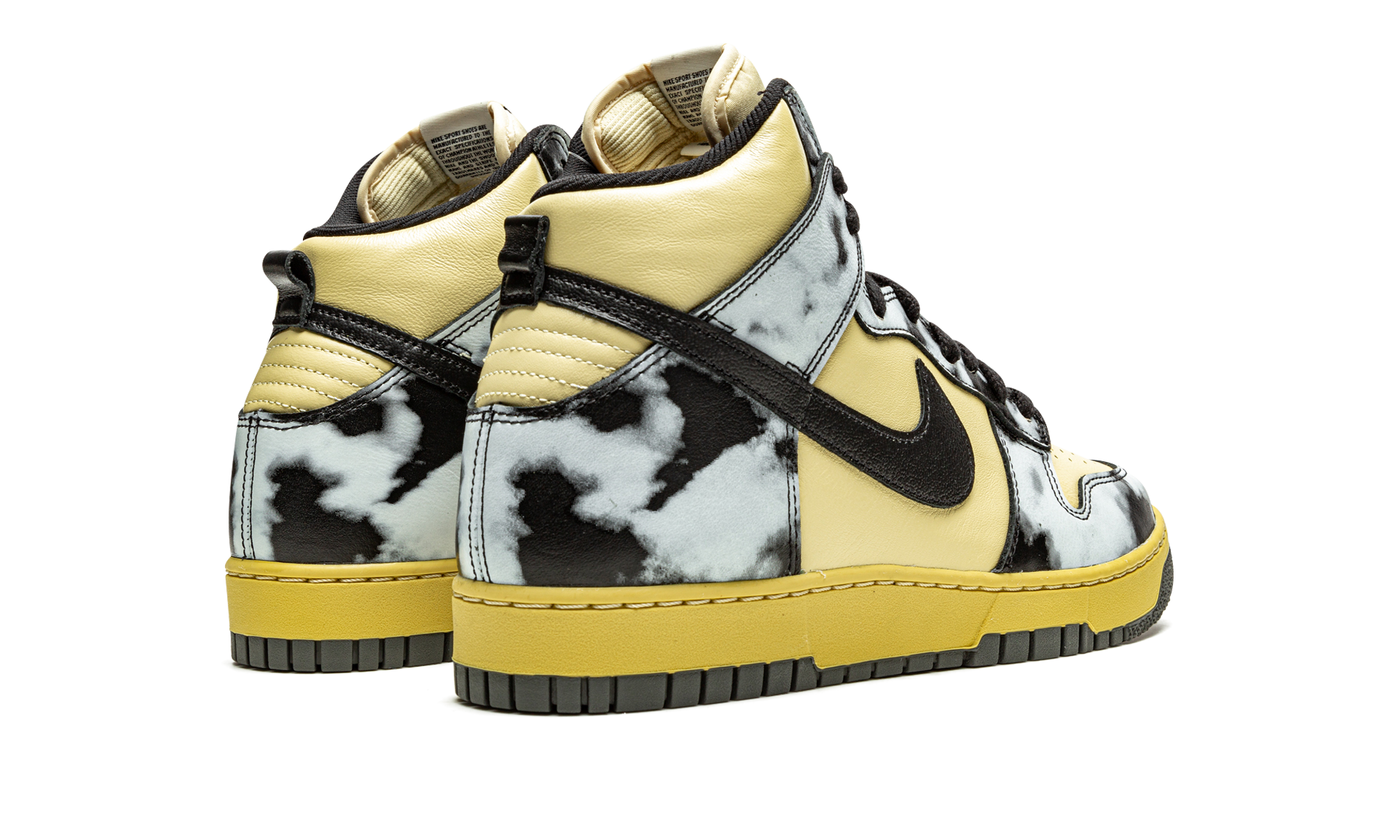 nike dunk high 1985 black acid wash+DD9404-700+diagnol right behind view