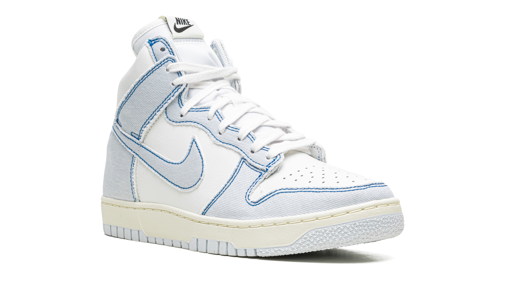 nike dunk high 1985 blue denim+DQ8799-101+diagnol right view