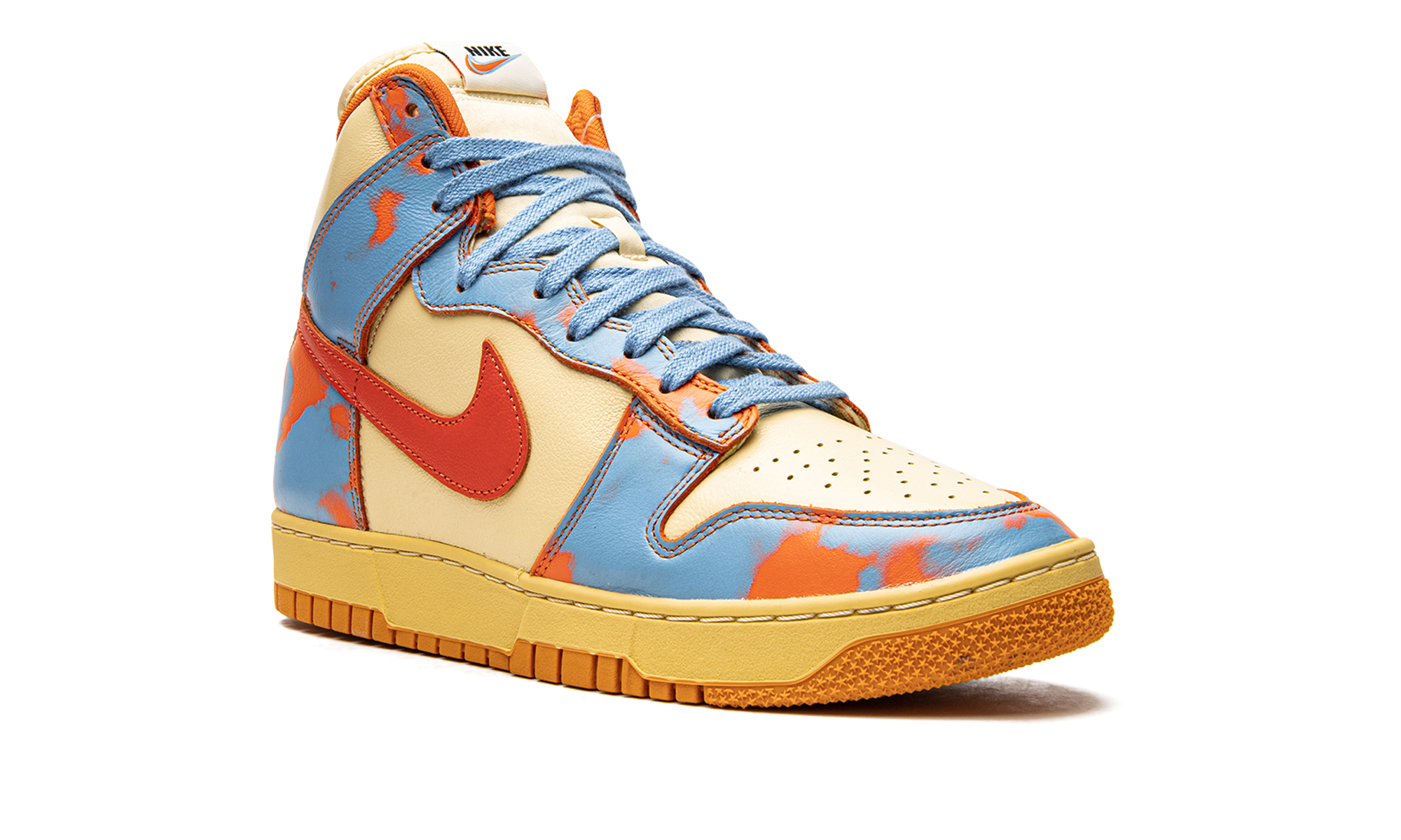 nike dunk high 1985 sp orange acid wash+DD9404-800+diagnol right view