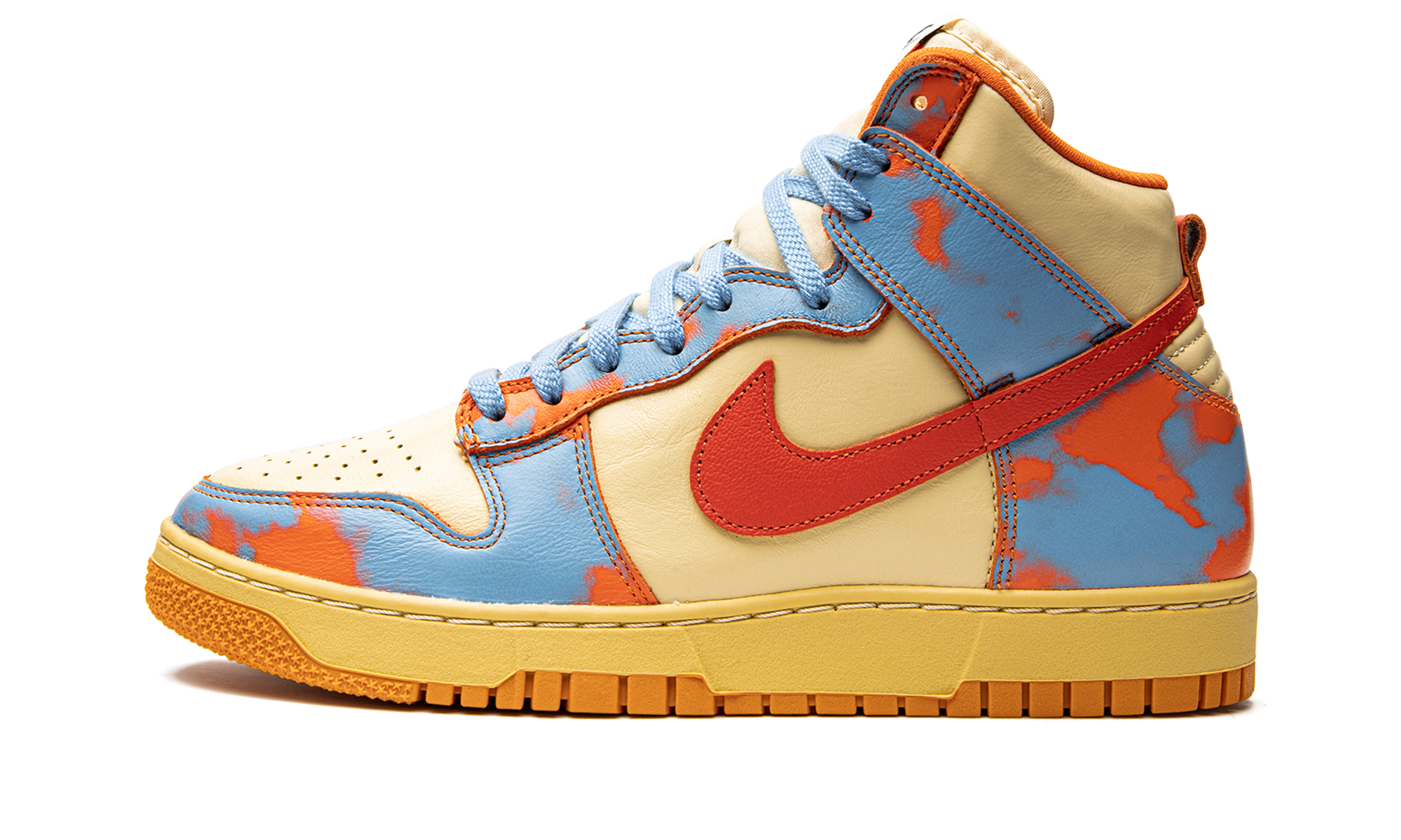 nike dunk high 1985 sp orange acid wash+DD9404-800+diagnol right view 1