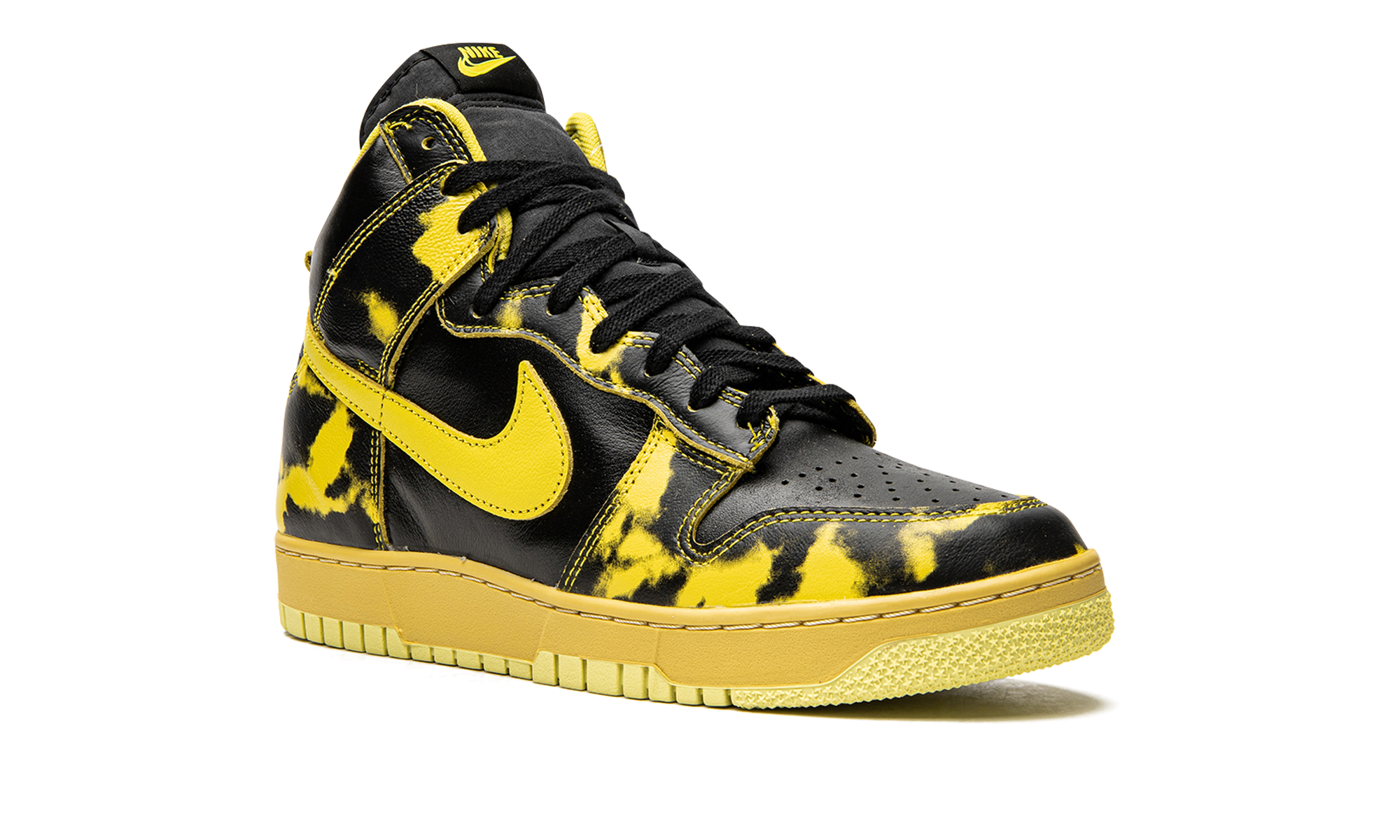 nike dunk high 1985 sp yellow acid wash+DD9404-001+diagnol right view