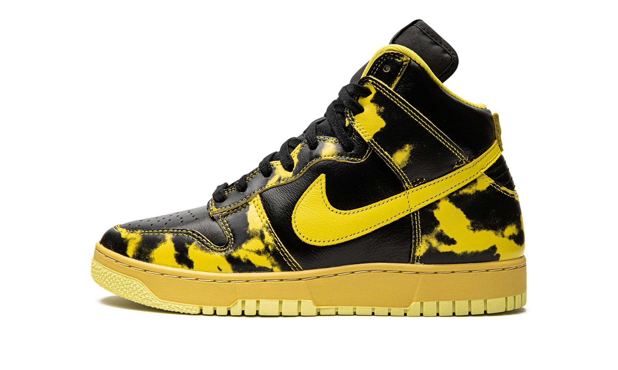 nike dunk high 1985 sp yellow acid wash+DD9404-001+diagnol right view 1