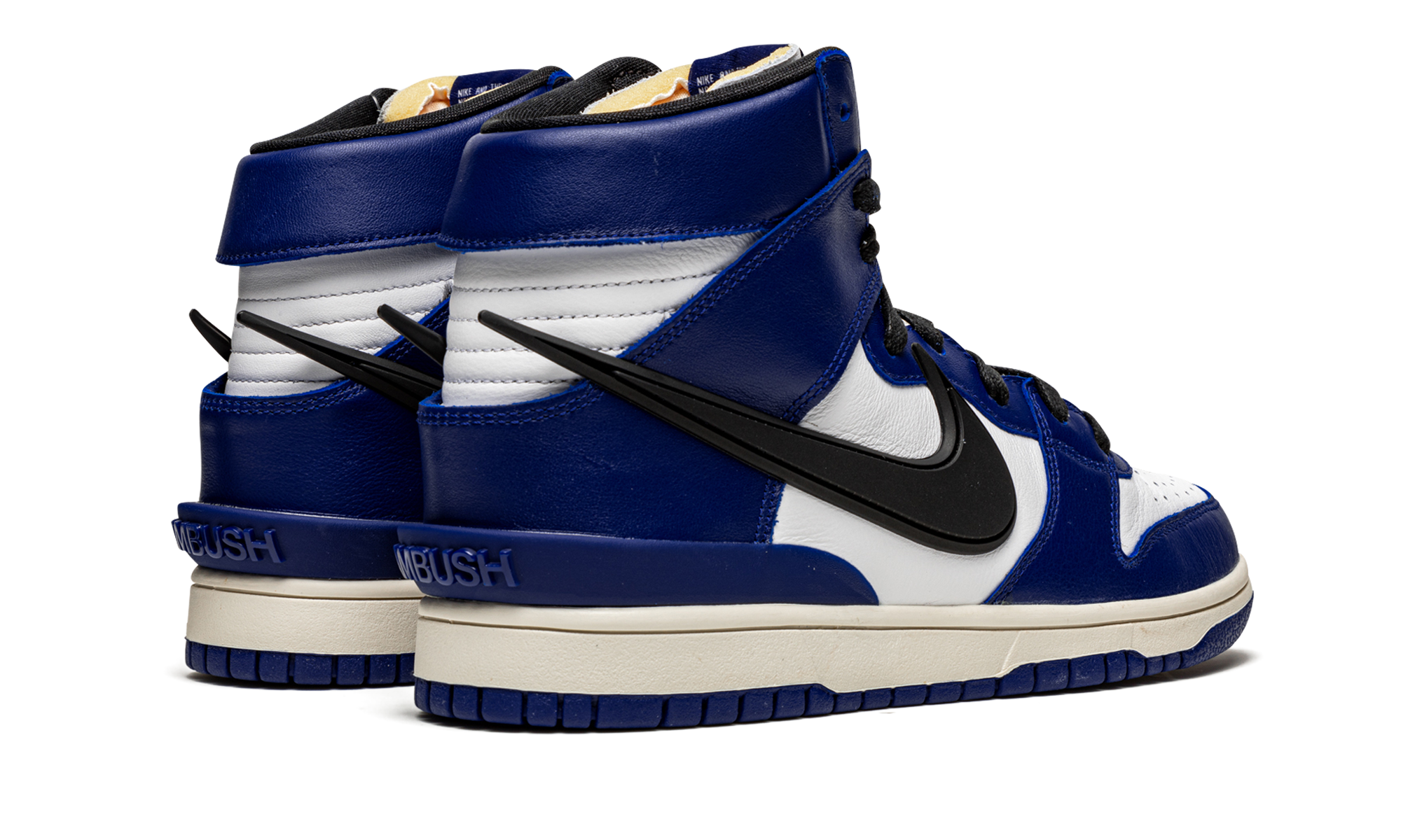 nike dunk high ambush deep royal+CU7544-400+diagnol right behind view