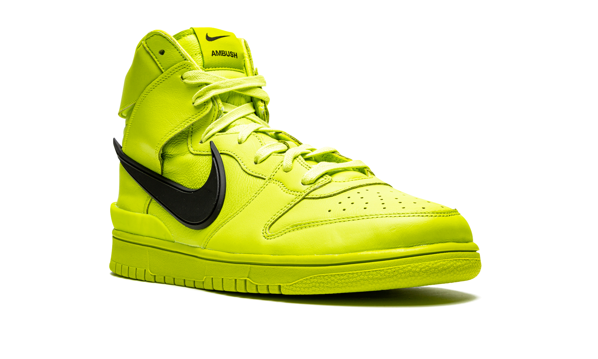 nike dunk high ambush flash lime+CU7544-300+diagnol right view